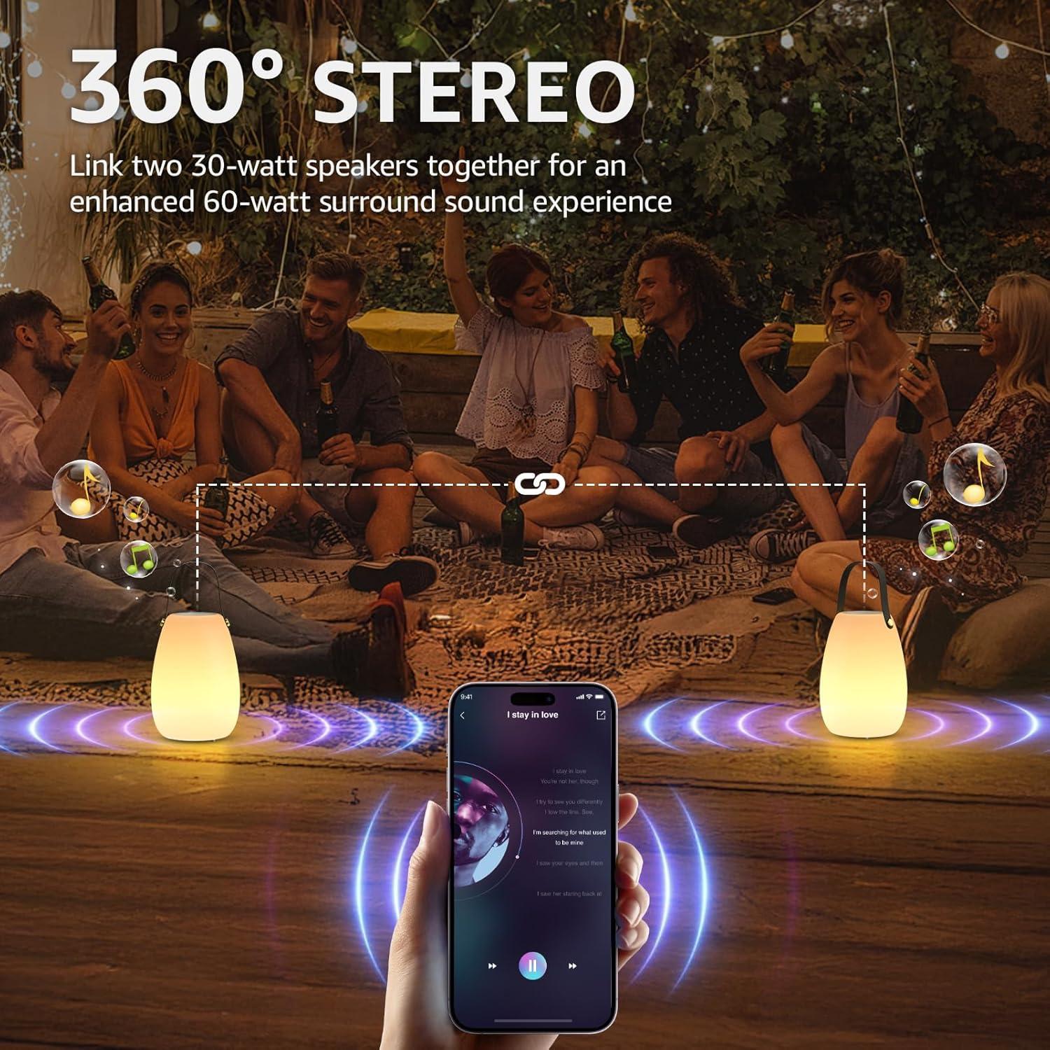 Lámparas de Mesa Portátiles UUFFOO con Altavoces - Paquete de 2