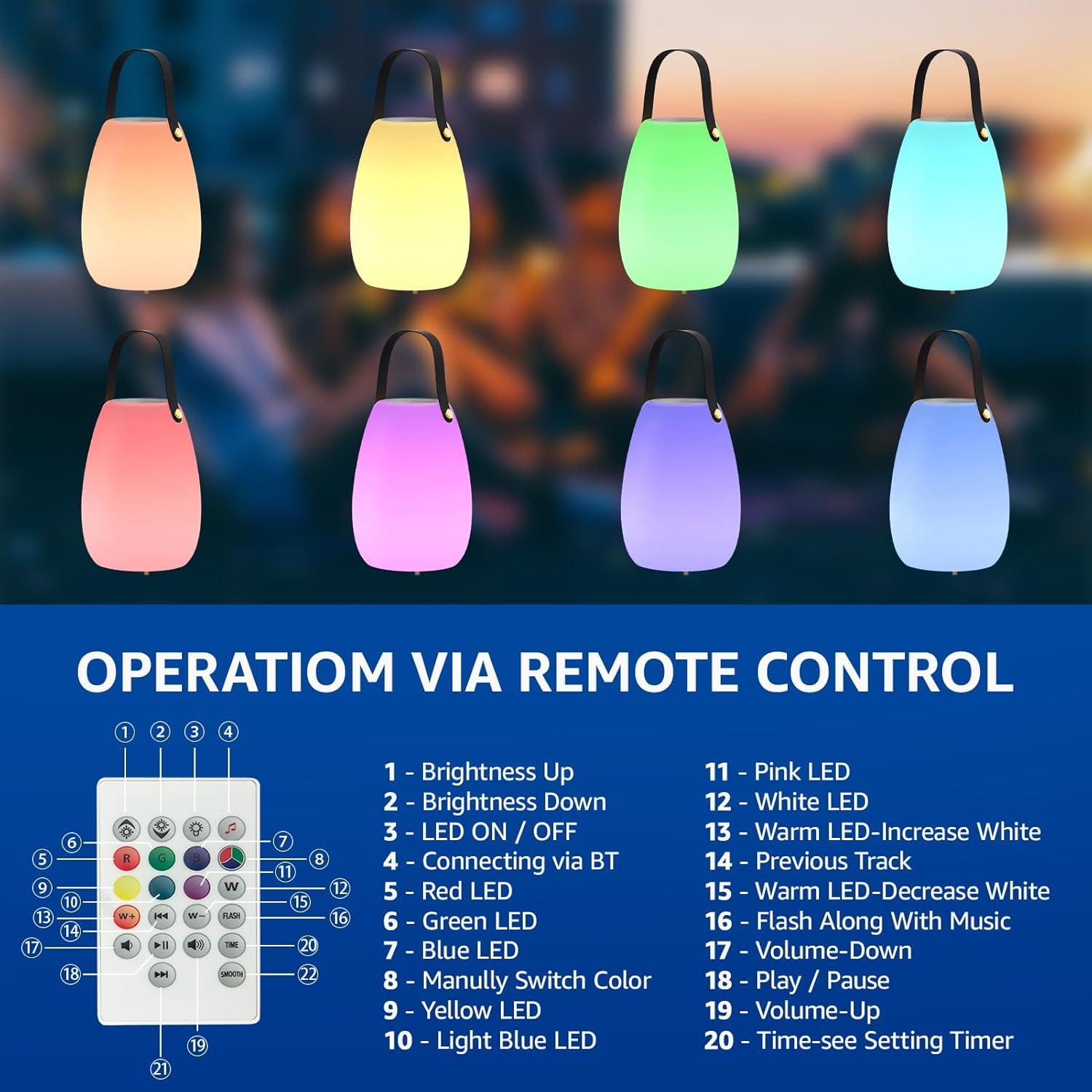 Lámparas de Mesa Portátiles UUFFOO con Altavoces - Paquete de 2