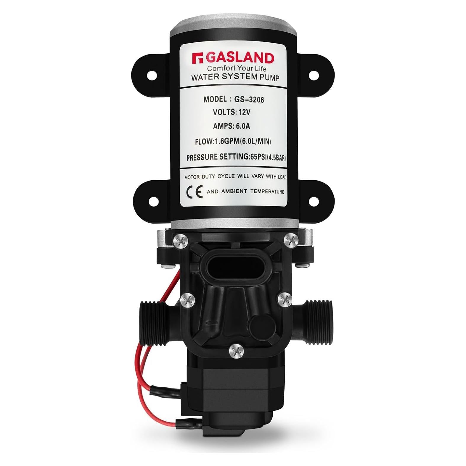 Bomba de Agua GASLAND 12V CC 6.06 LPM 65 PSI para RV y Jardín