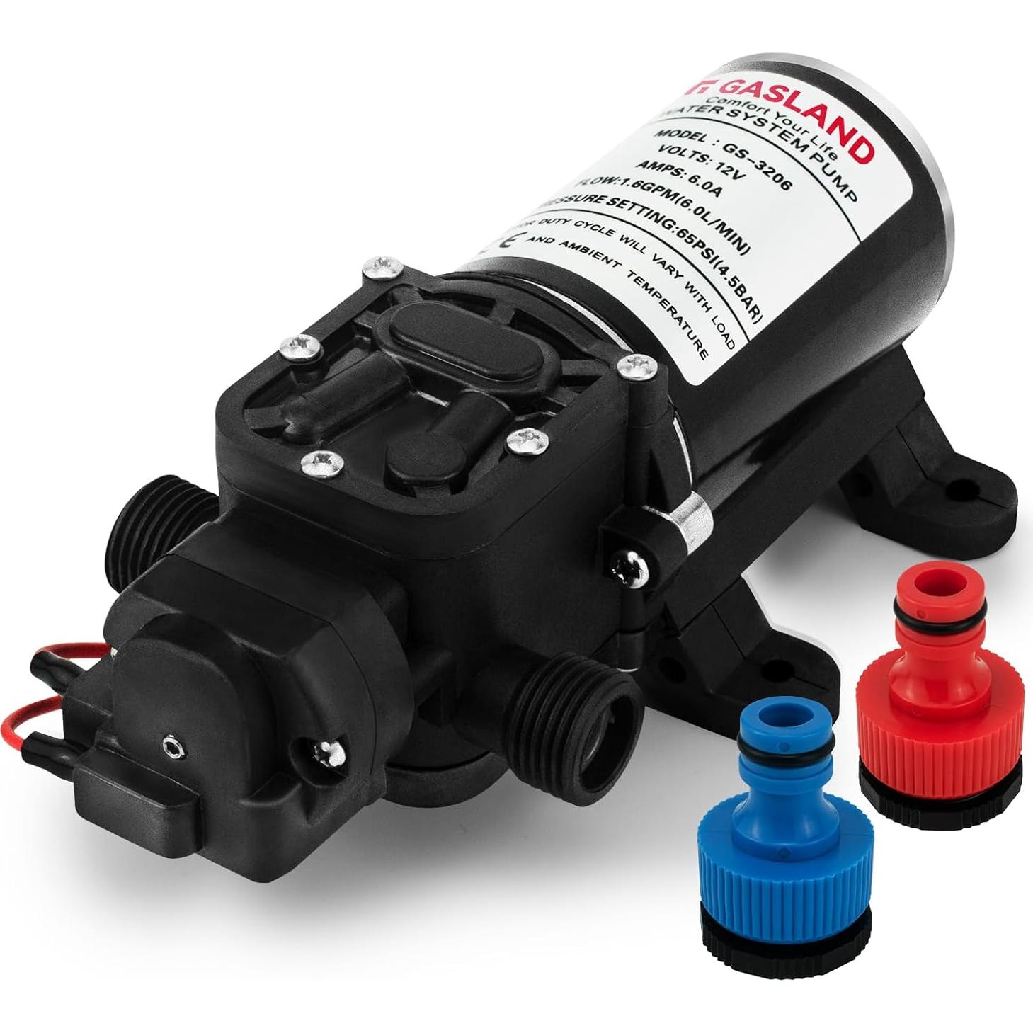 Bomba de Agua GASLAND 12V CC 6.06 LPM 65 PSI para RV y Jardín