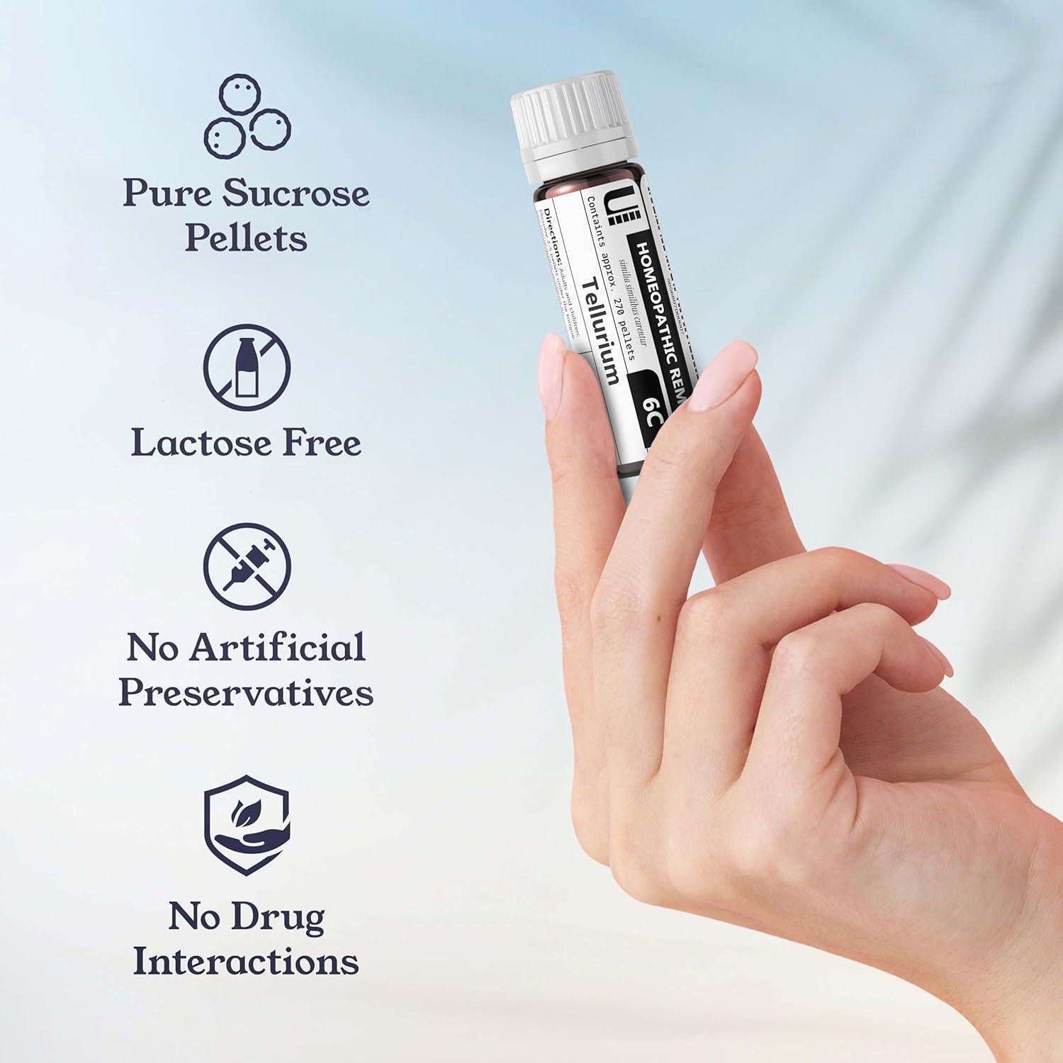 Remedio Homeopático Urenus Telurio 6C 270 Pellets Sin Lactosa