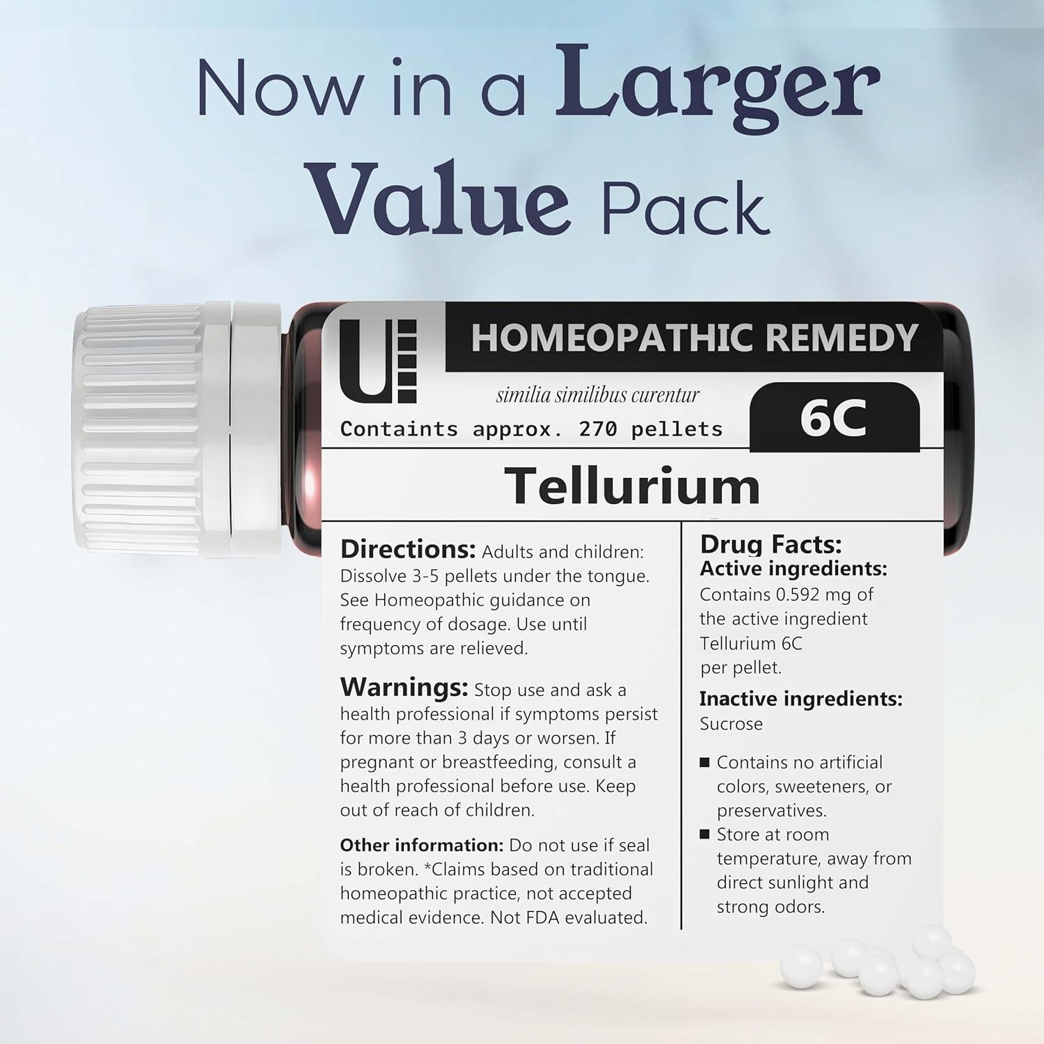 Remedio Homeopático Urenus Telurio 6C 270 Pellets Sin Lactosa
