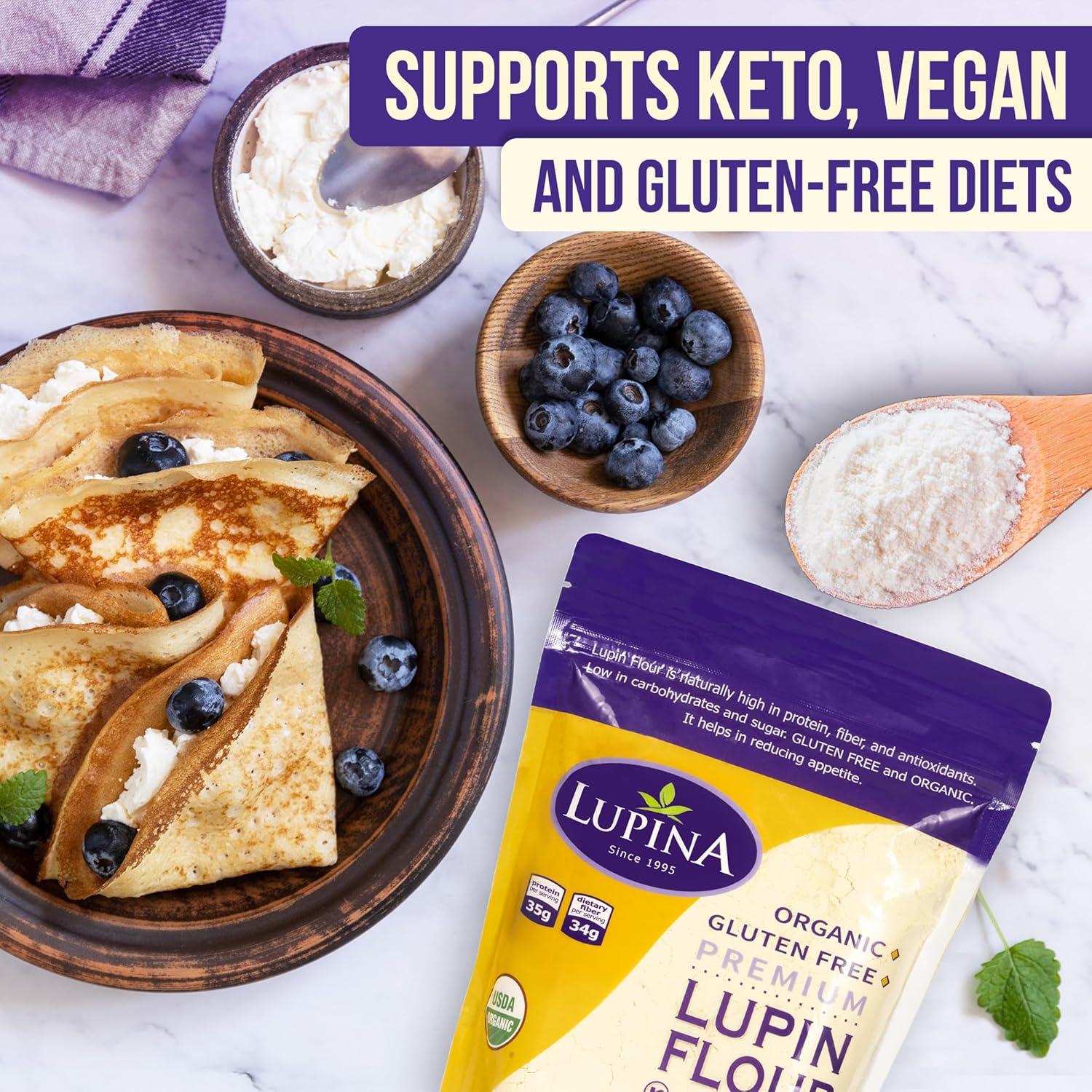 Harina de Lupina Orgánica Sin Gluten 454 g - Alta en Proteínas