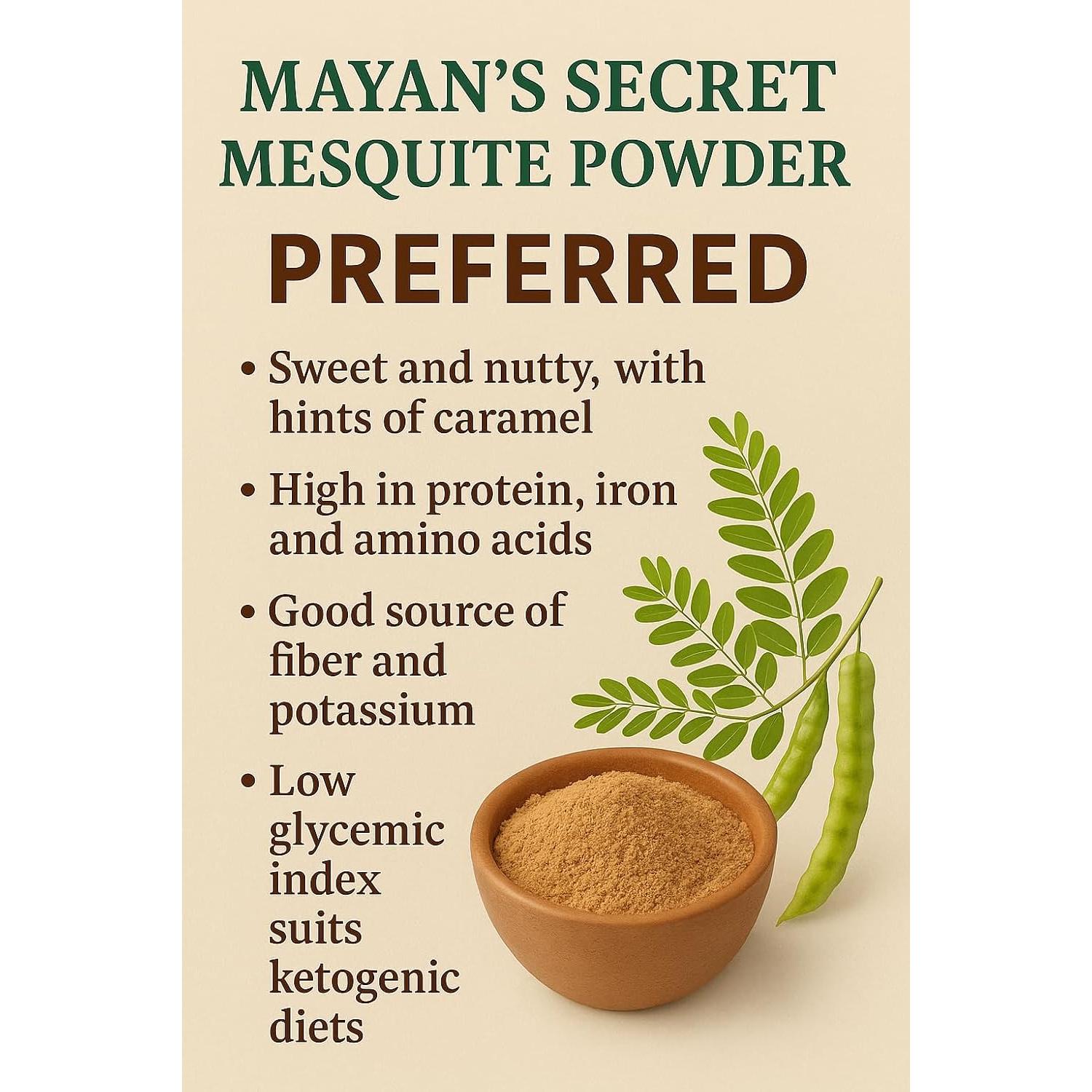 Polvo de Mesquite Orgánico USDA 450g - Superalimento Vegano