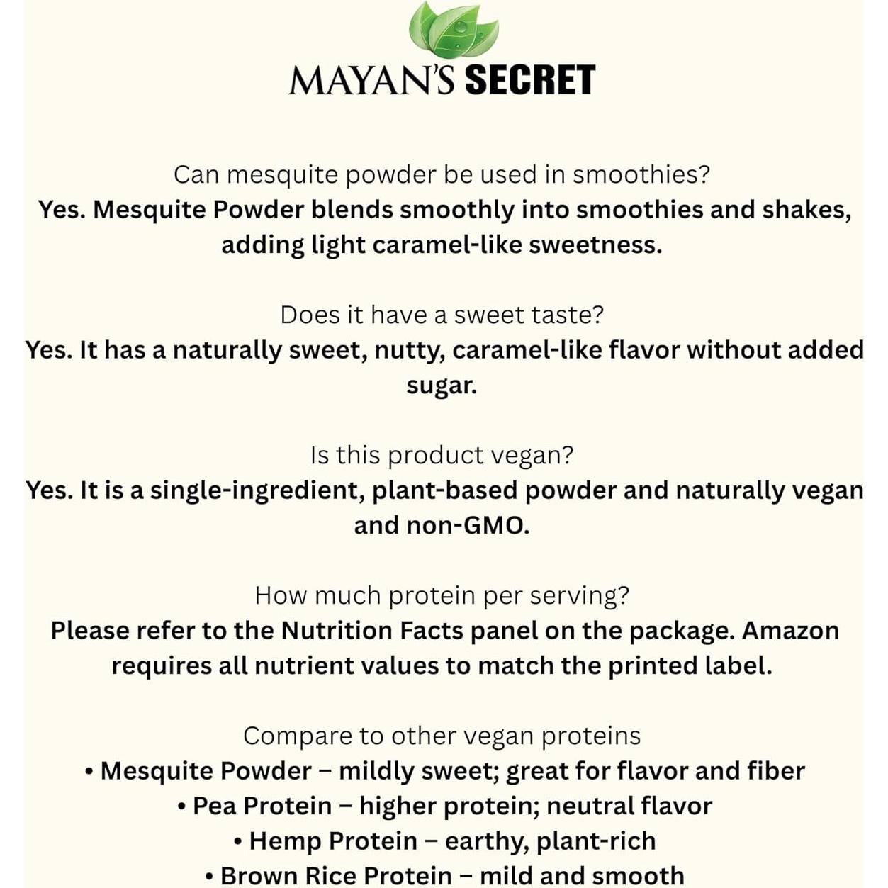 Polvo de Mesquite Orgánico USDA 450g - Superalimento Vegano