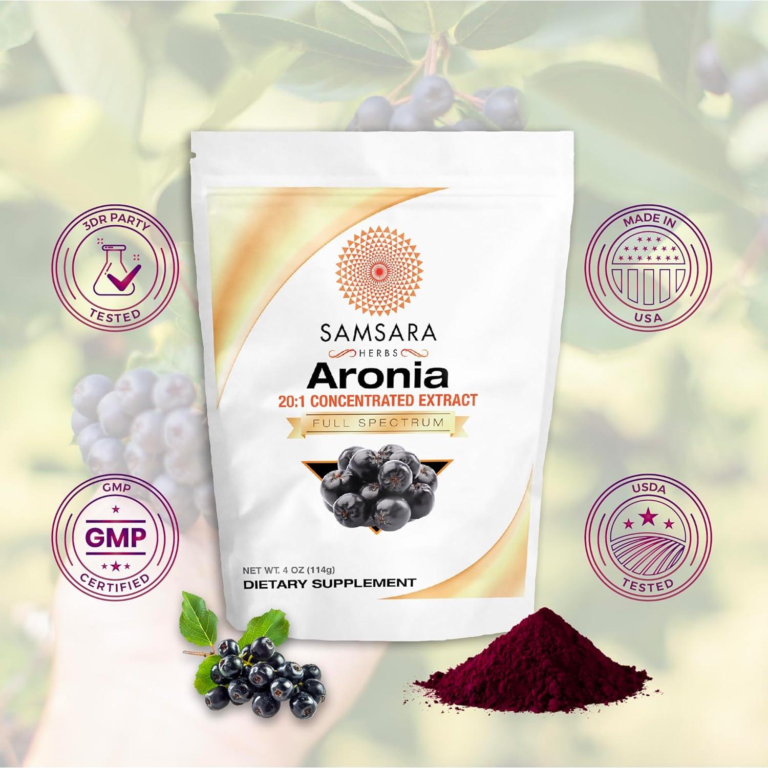 Extracto en Polvo de Aronia 20:1 Samsara Herbs 113g - Antioxidante