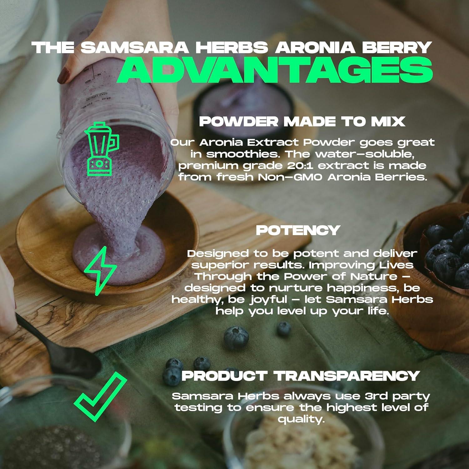 Extracto en Polvo de Aronia 20:1 Samsara Herbs 113g - Antioxidante