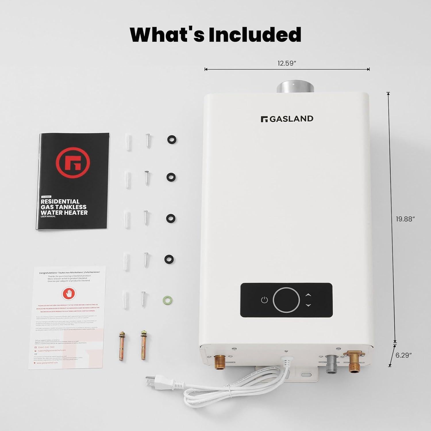 Calentador de Agua Sin Tanque GASLAND CS422LP 102,000 BTU 4.22 GPM