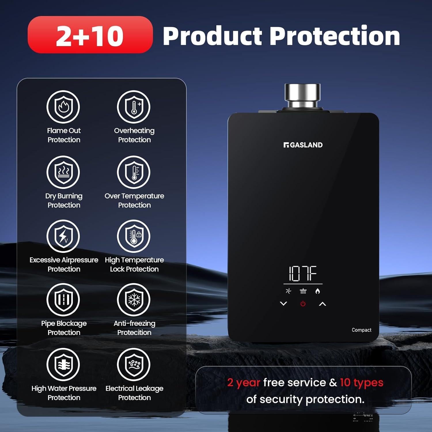 Calentador de Agua Sin Tanque GASLAND CG422LP 4.22 GPM Propano