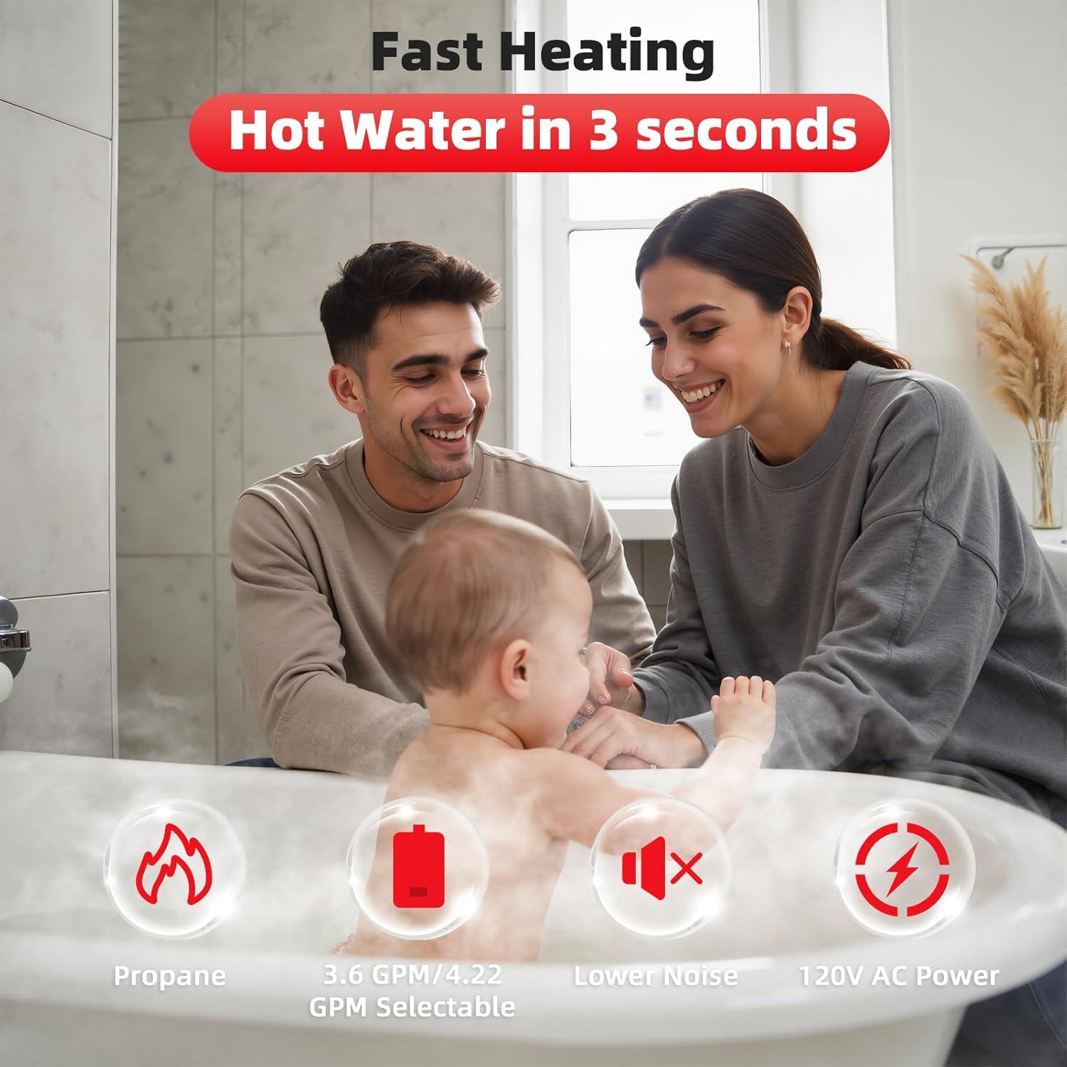 Calentador de Agua Sin Tanque GASLAND CG422LP 4.22 GPM Propano