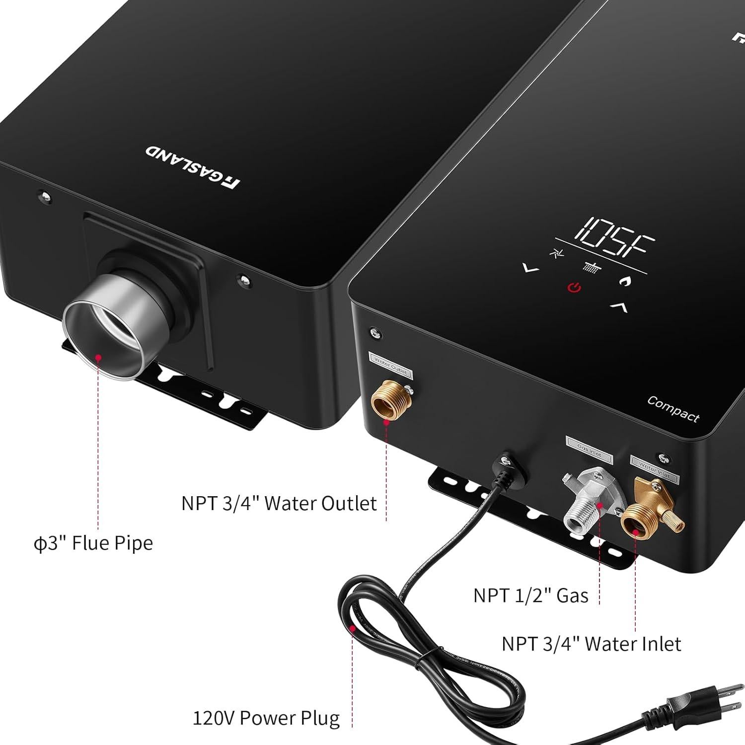 Calentador de Agua Sin Tanque GASLAND CG422LP 4.22 GPM Propano