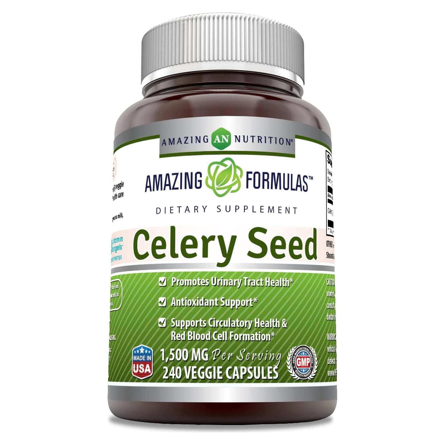 Suplemento de Semilla de Apio Amazing Formulas 1500 Mg 240 Cápsulas