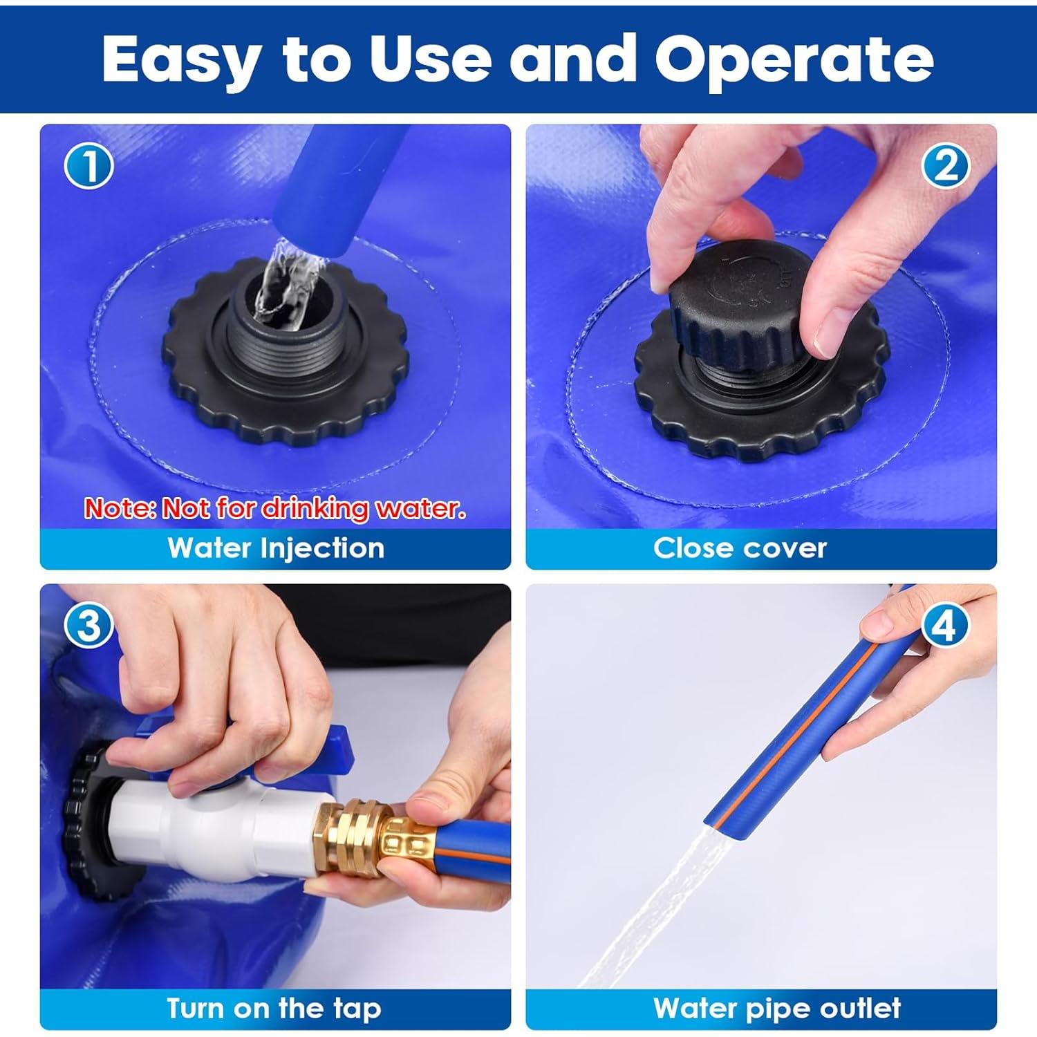 Bolsa de Almacenamiento de Agua TooTaci 500L PVC Plegable