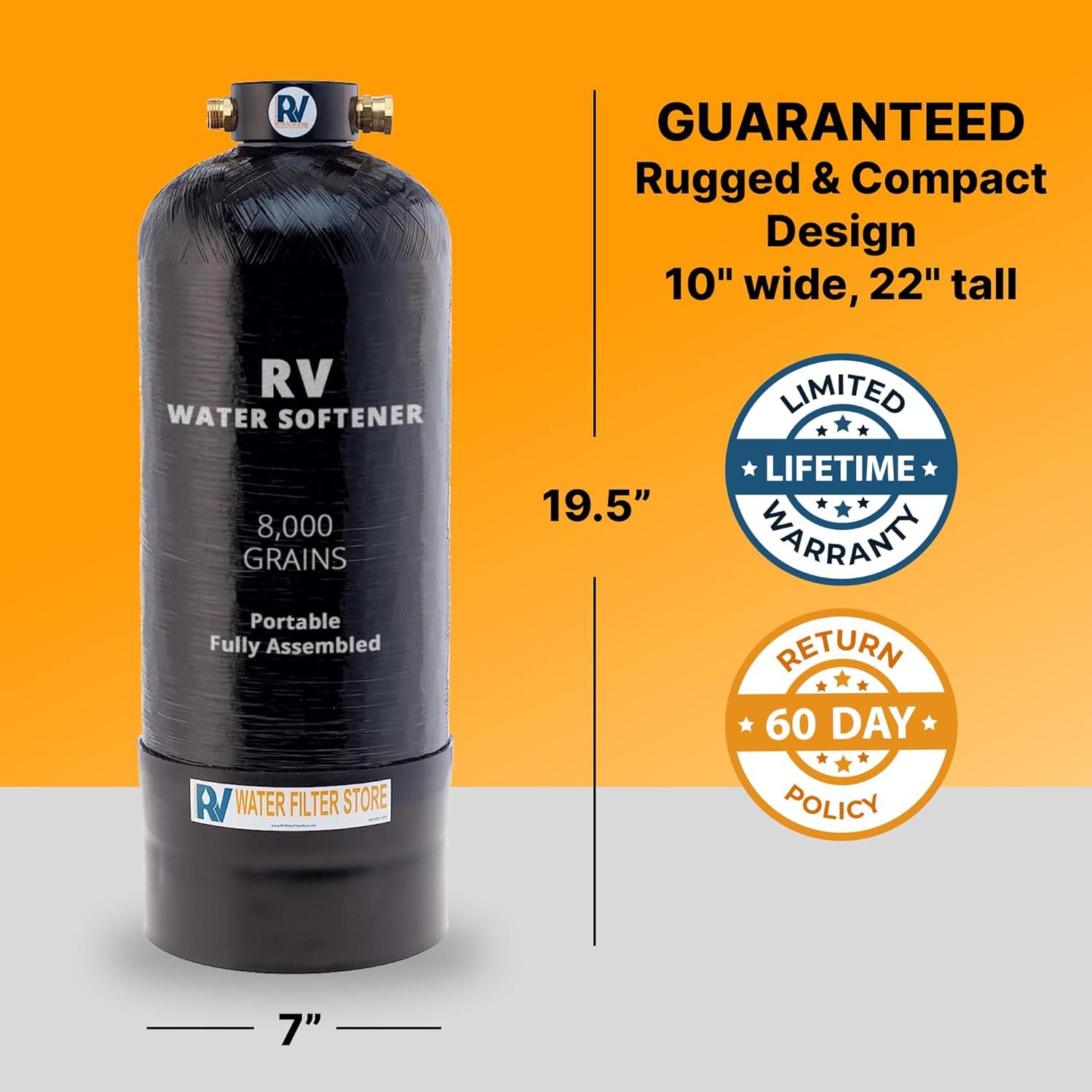 Descalcificador de Agua Portátil RV Water Filter 8000 Granos