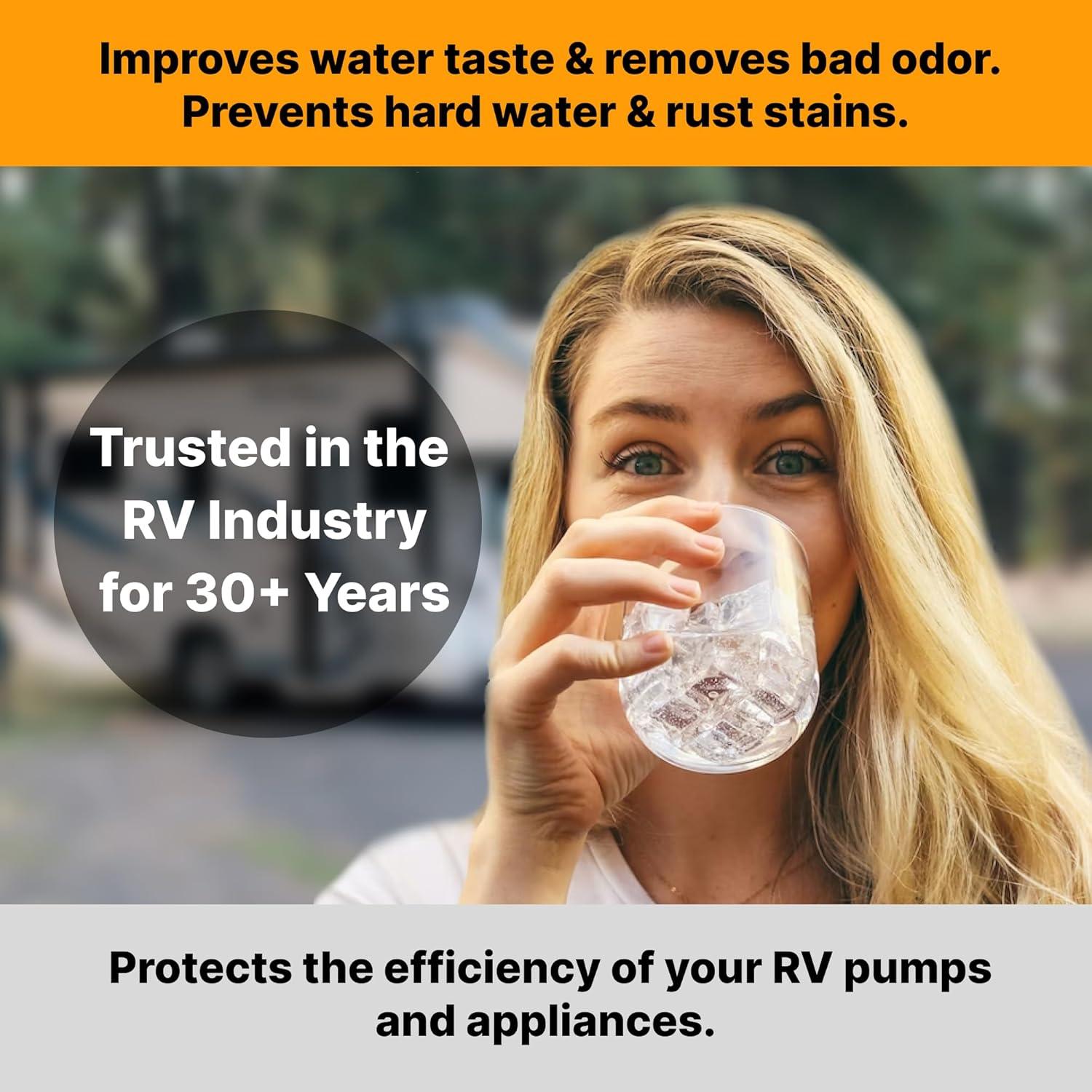 Descalcificador de Agua Portátil RV Water Filter 8000 Granos