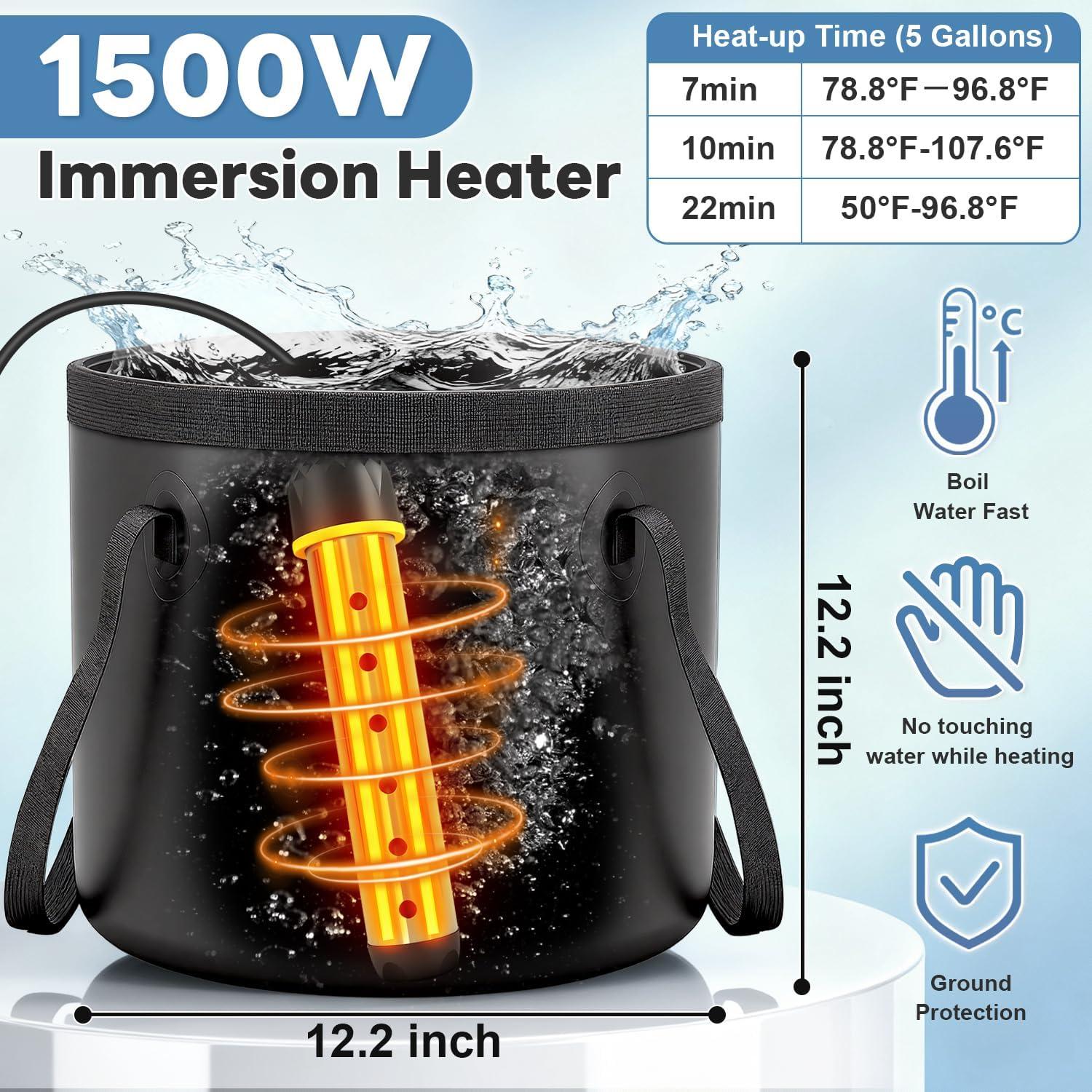 Ducha Portátil FCSJOST 1500W con Calentador y Pantalla LED