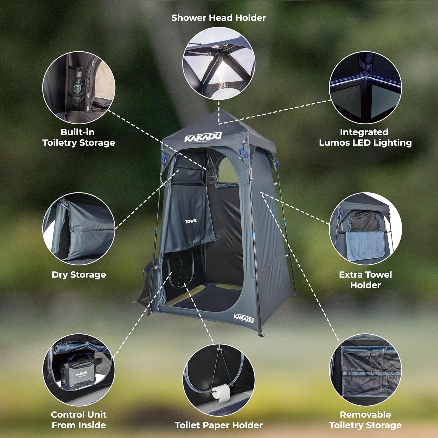 Tienda de Ducha Kakadu Outback Individual con Luz LED