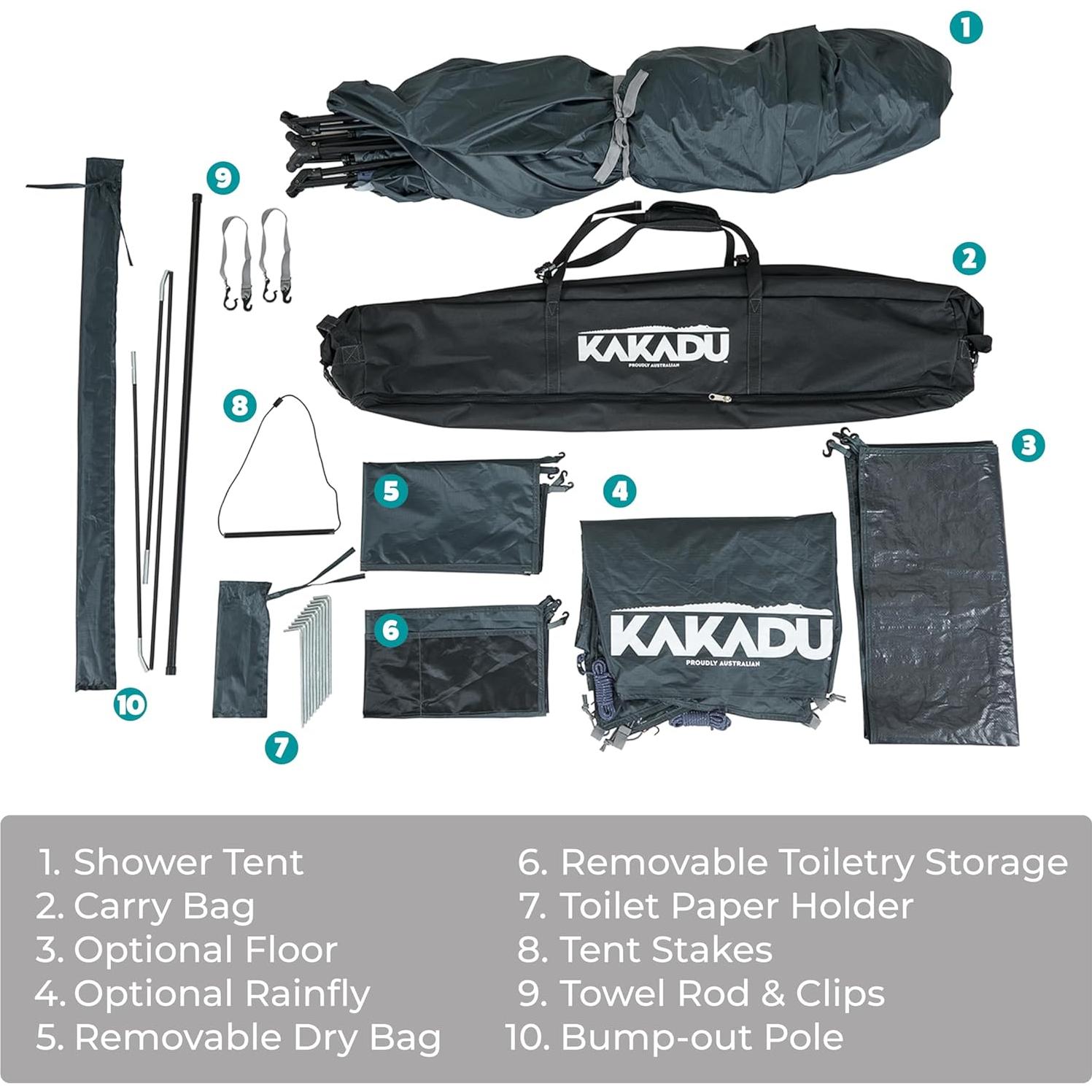 Tienda de Ducha Kakadu Outback Individual con Luz LED