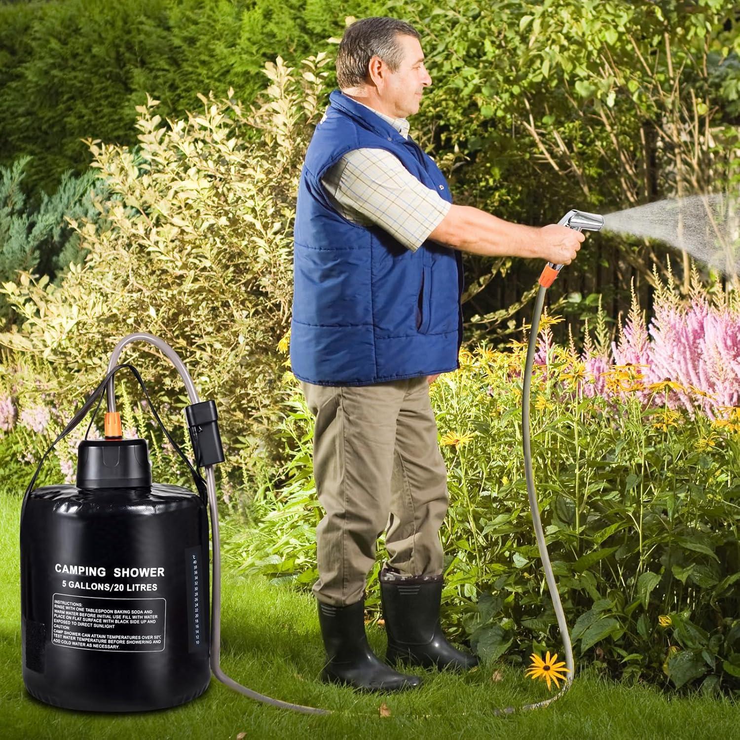 Ducha Portátil B.TAWD 20L con Batería 4400mAh y Calentamiento Solar