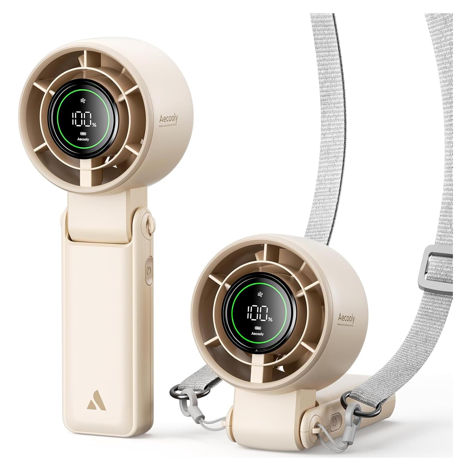 Ventilador Portátil 3 en 1 Aecooly Beige Recargable USB