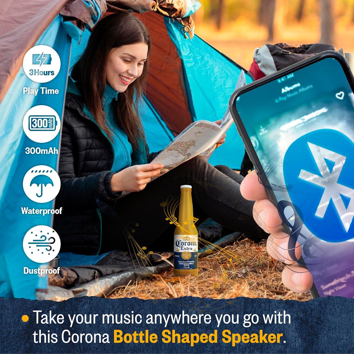 Altavoz Bluetooth Portátil Corona 3W - Diseño Botella 300mAh