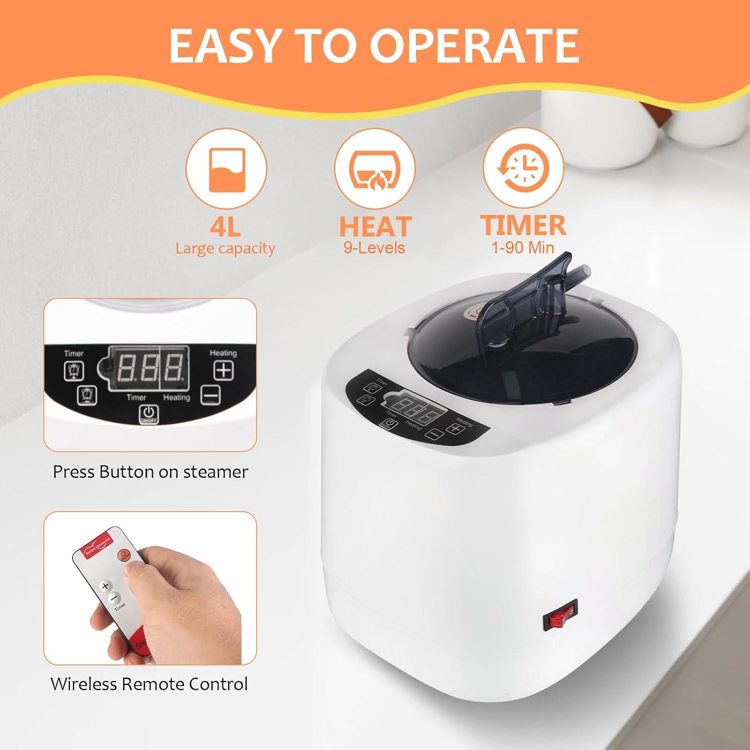 Generador de Vapor de Sauna Portátil NetLea 4L 1500W