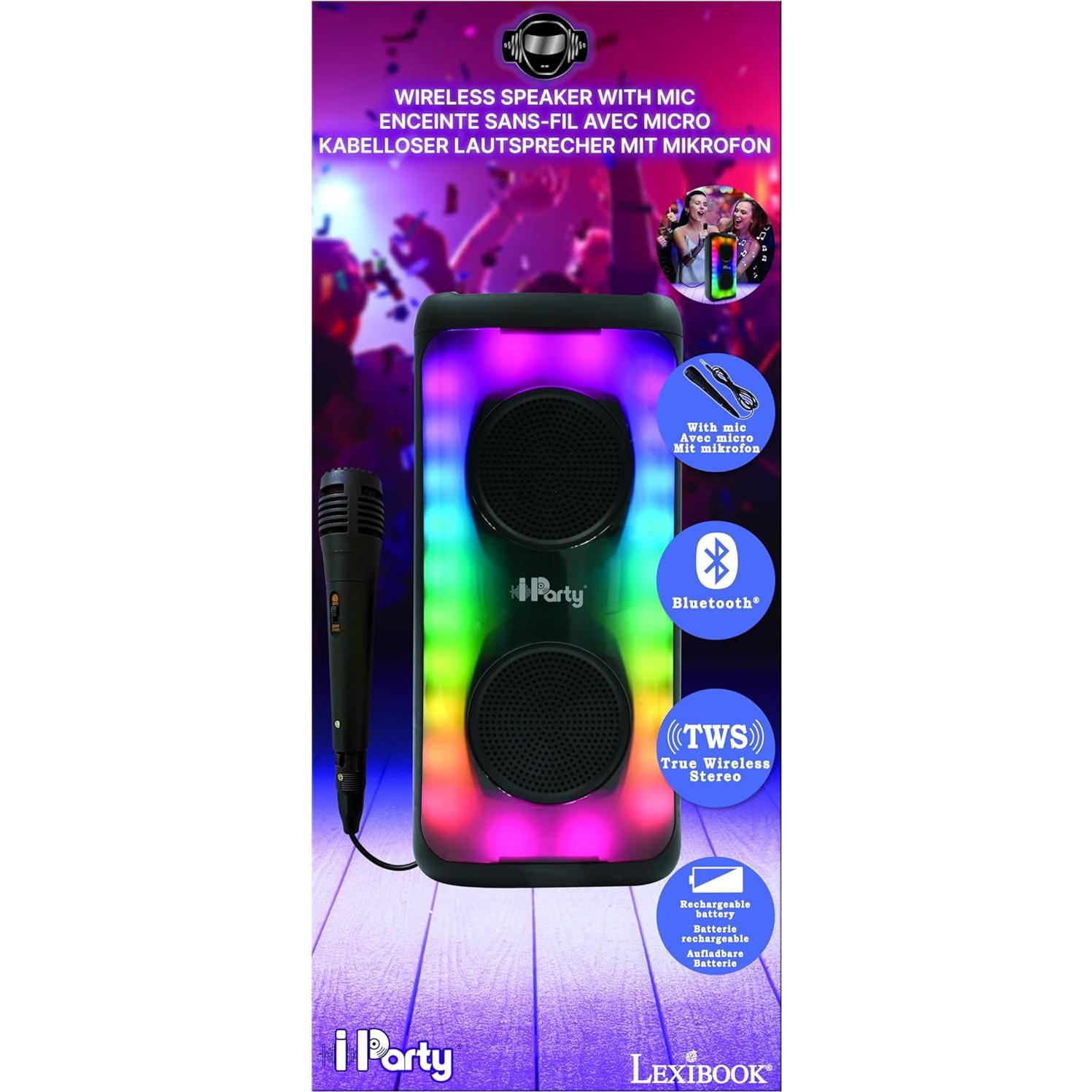 Altavoz Bluetooth Portátil Lexibook iParty K8330 con Micrófono