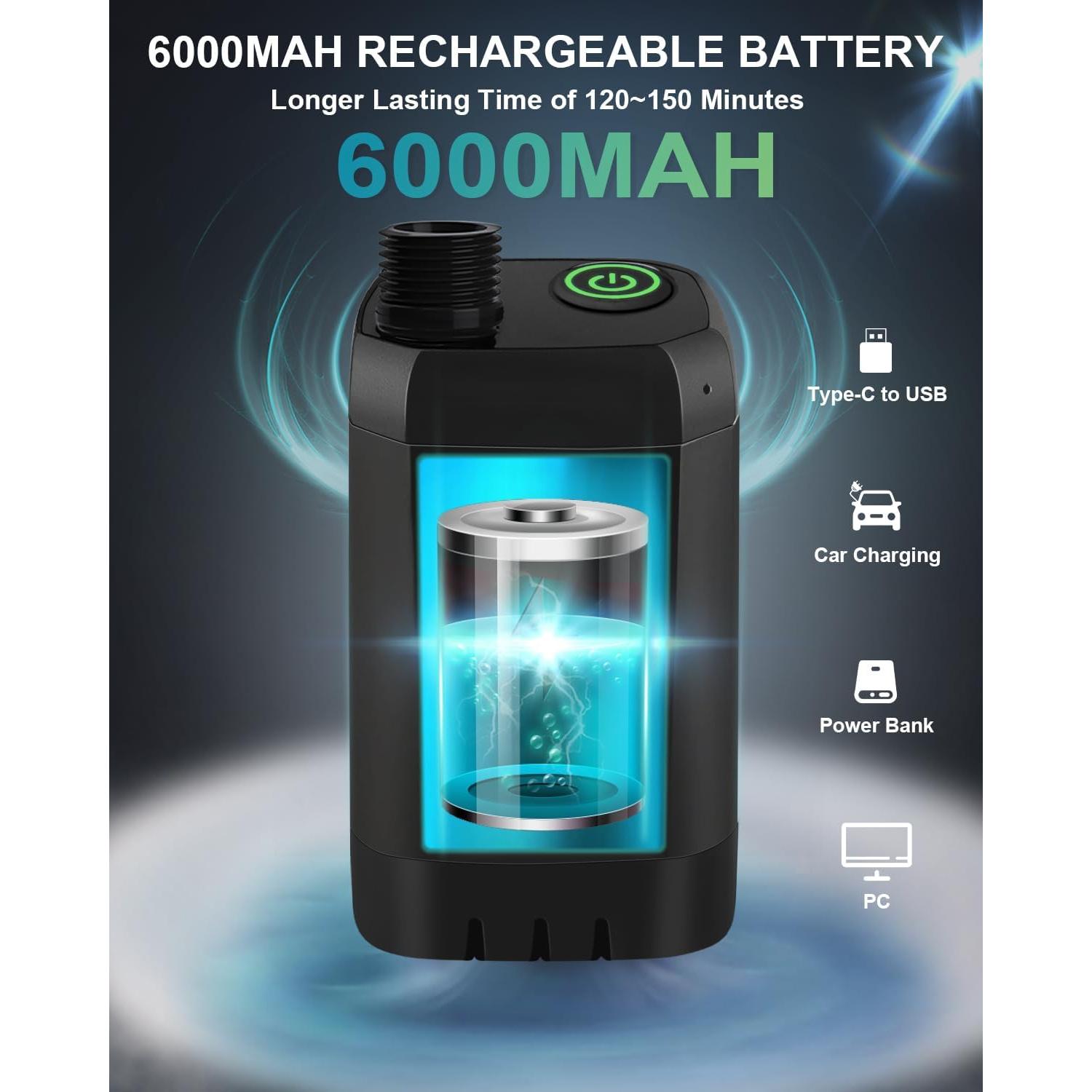 Ducha Portátil para Camping AUTOPkio 6000mAh con Pantalla LED