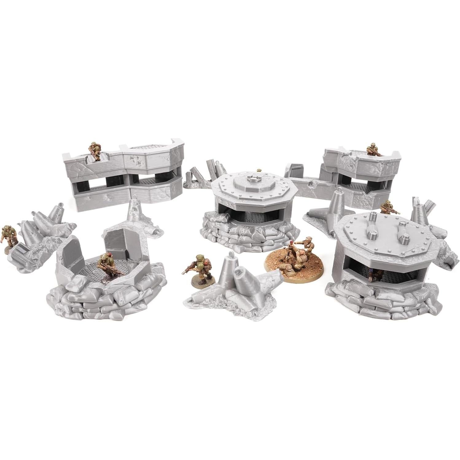Conjunto de Terreno de Guerra Bunkers 28mm - Terreno de Mesa