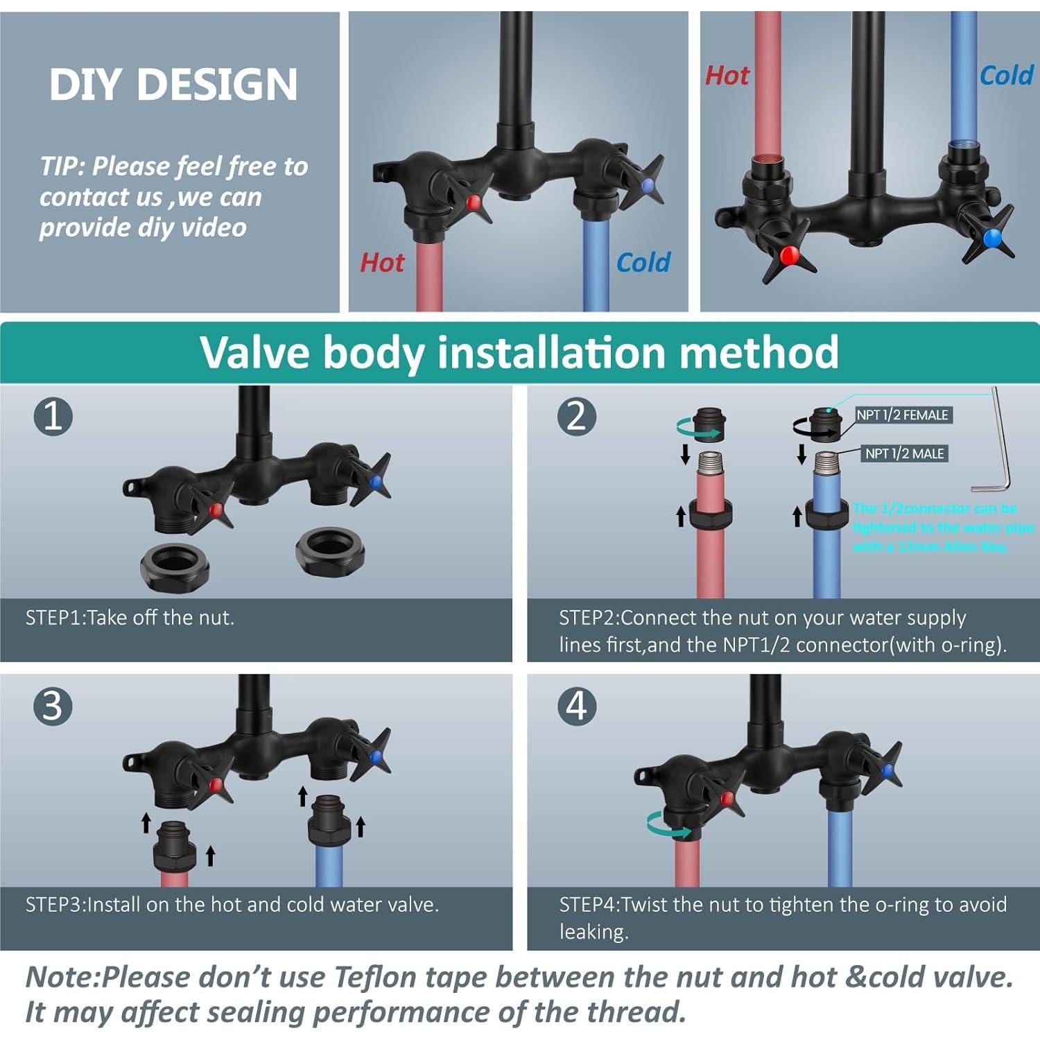Kit de Ducha Exterior Aolemi Negro Mate con Cabezal 15 cm