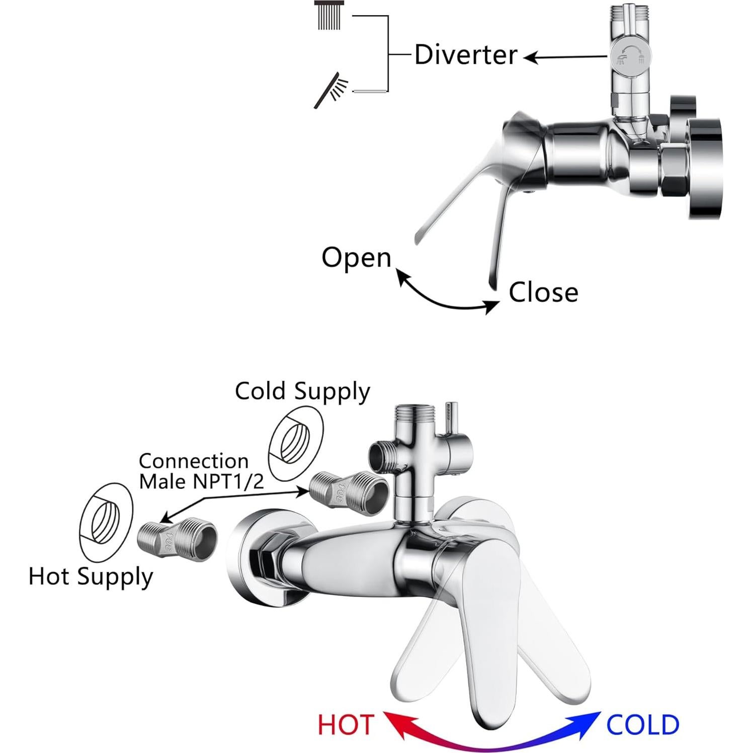 Kit de Ducha Exterior Foroute Eshower-008 Cromado 2 Funciones