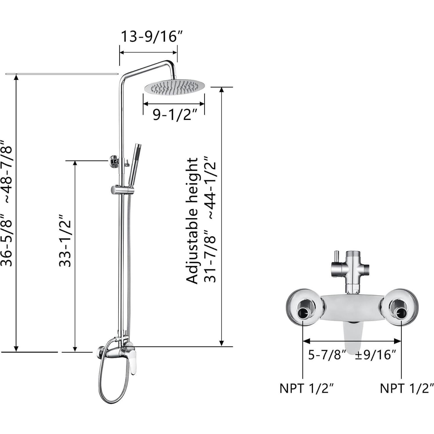 Kit de Ducha Exterior Foroute Eshower-008 Cromado 2 Funciones