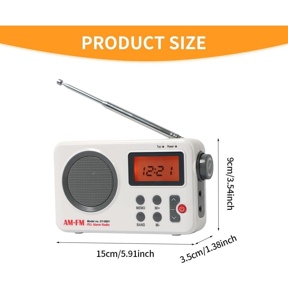 Altavoz de Ducha Portátil EMVANV con Pantalla LCD y Radio FM/AM