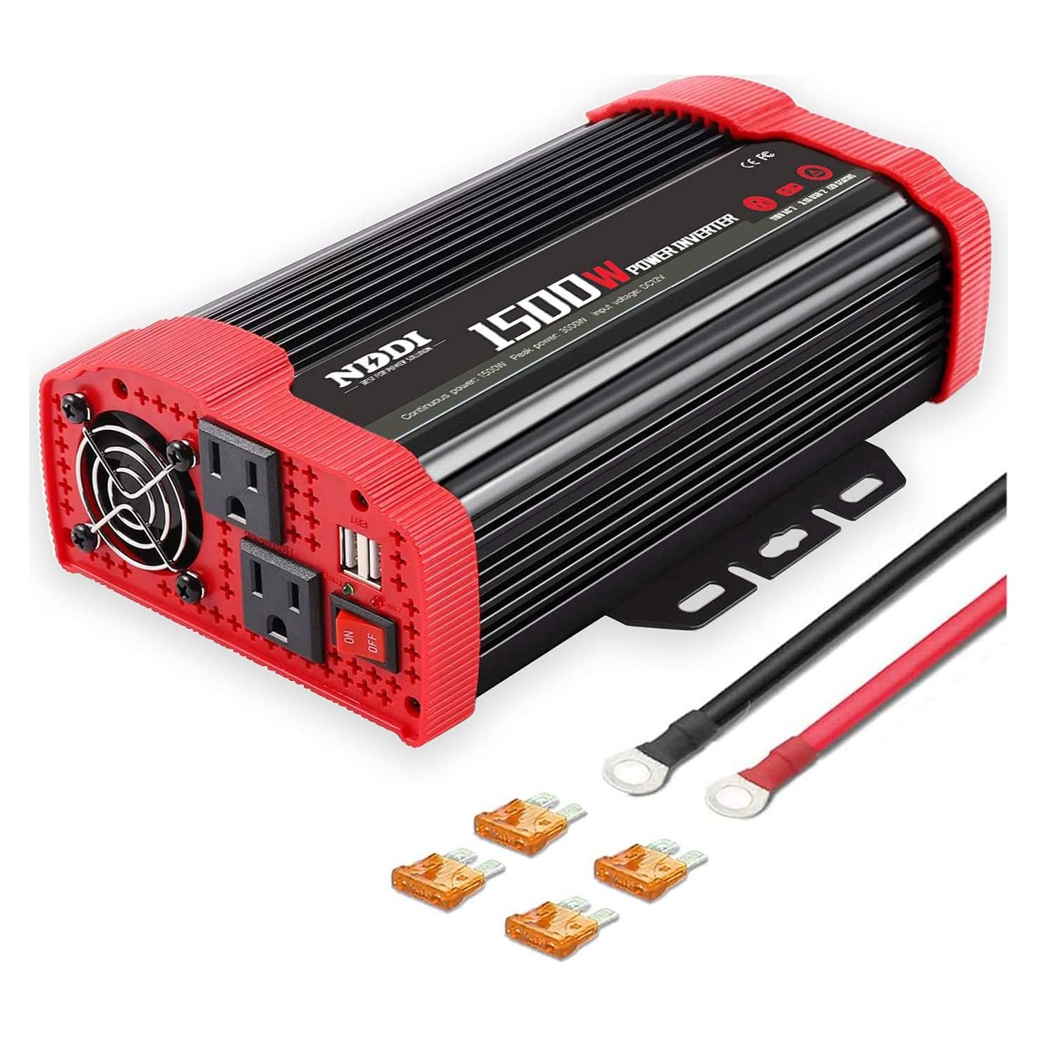 Inversor de Potencia NDDI 1500W 12V DC a 220V AC con USB