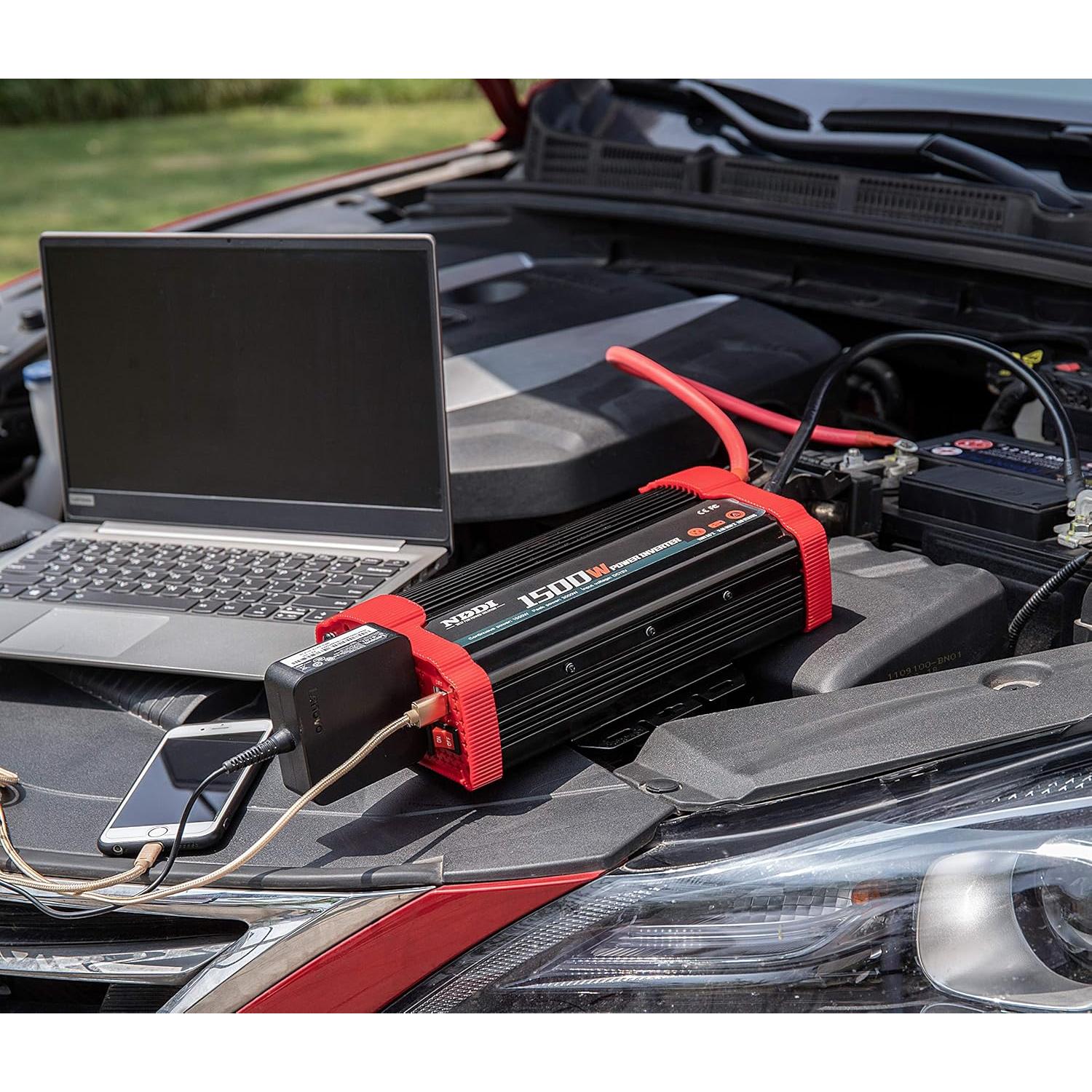 Inversor de Potencia NDDI 1500W 12V DC a 220V AC con USB