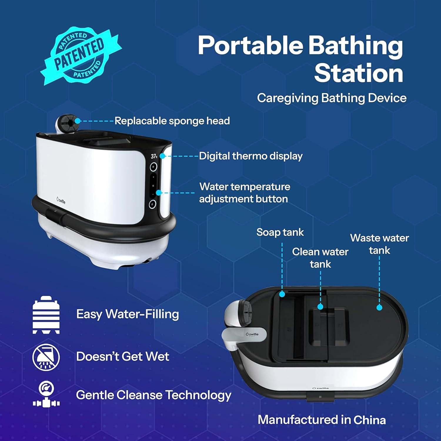 Sistema de Ducha Portátil Switle - Baño en Cama para Ancianos