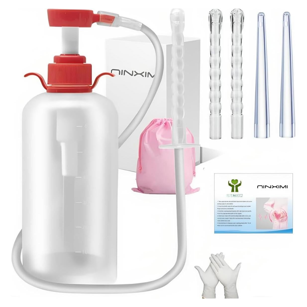 Kit Limpiador de Enema y Ducha Vaginal NINXIMI 600ml Manual