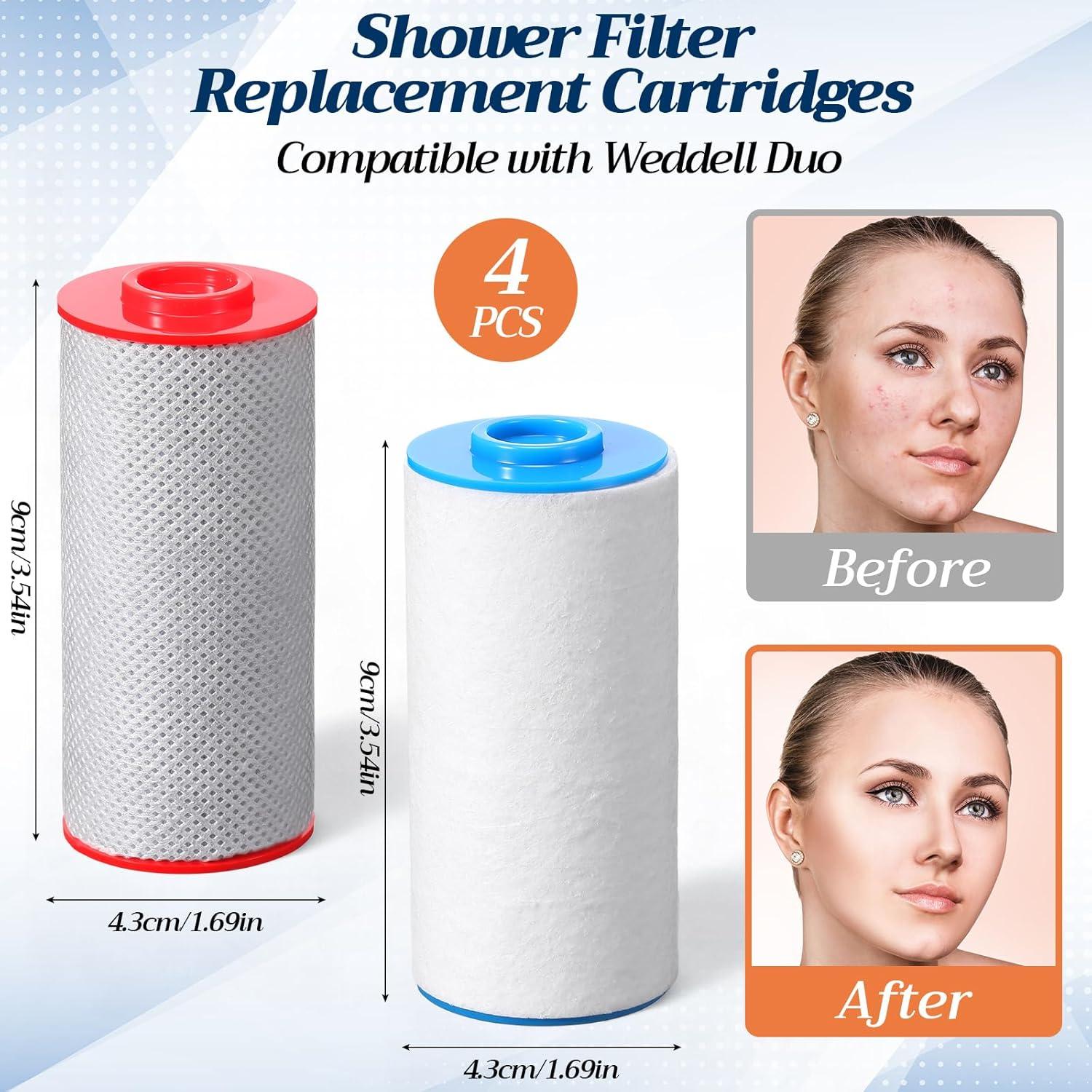 Cartuchos de Reemplazo Baquler para Filtro de Ducha Weddell Duo 4 Pcs