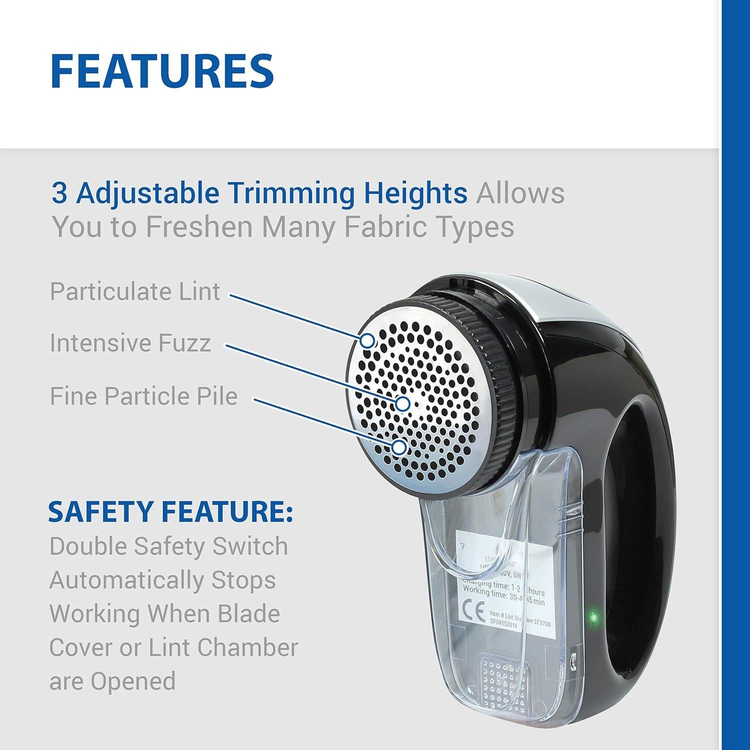 Raspador de Tela Recargable Starkfine con Cuchilla de Repuesto