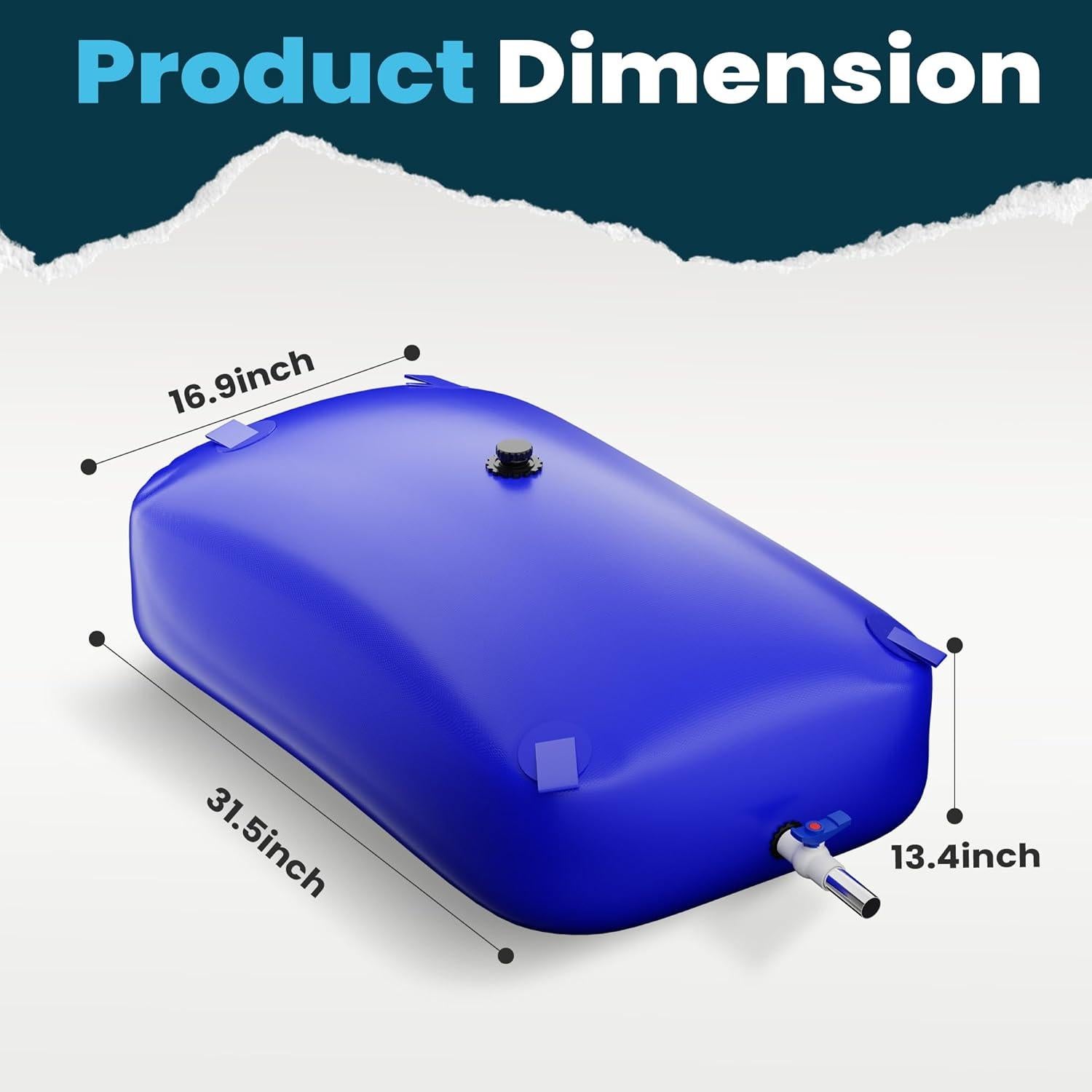 Tanque de agua portátil ZXZYHFTY 110L PVC azul resistente