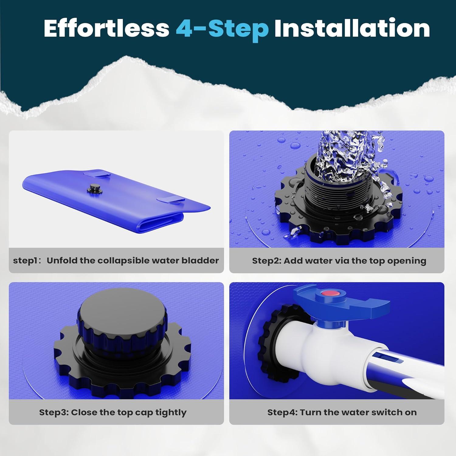 Tanque de agua portátil ZXZYHFTY 110L PVC azul resistente