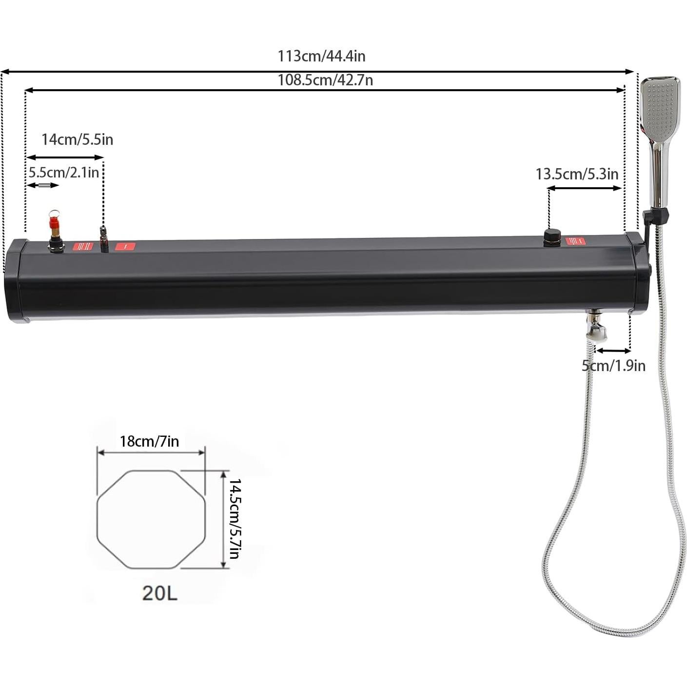Tanque de Agua Presurizado 20L BANLICALI Ducha Portátil Camping