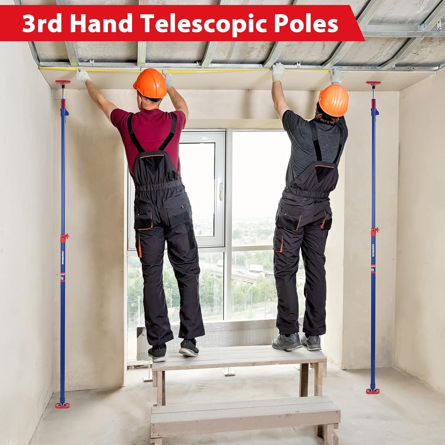 Polo de Soporte Telescópico WORKPRO 137-290 cm 4 Piezas