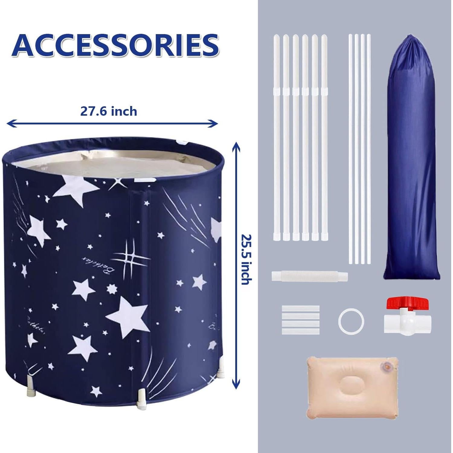 Bañera Plegable Portátil BESTHLS 70 cm Ecológica Azul