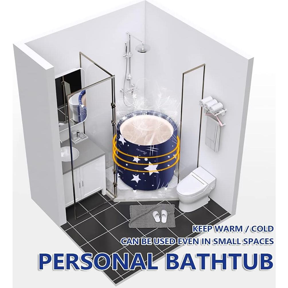 Bañera Plegable Portátil BESTHLS 70 cm Ecológica Azul