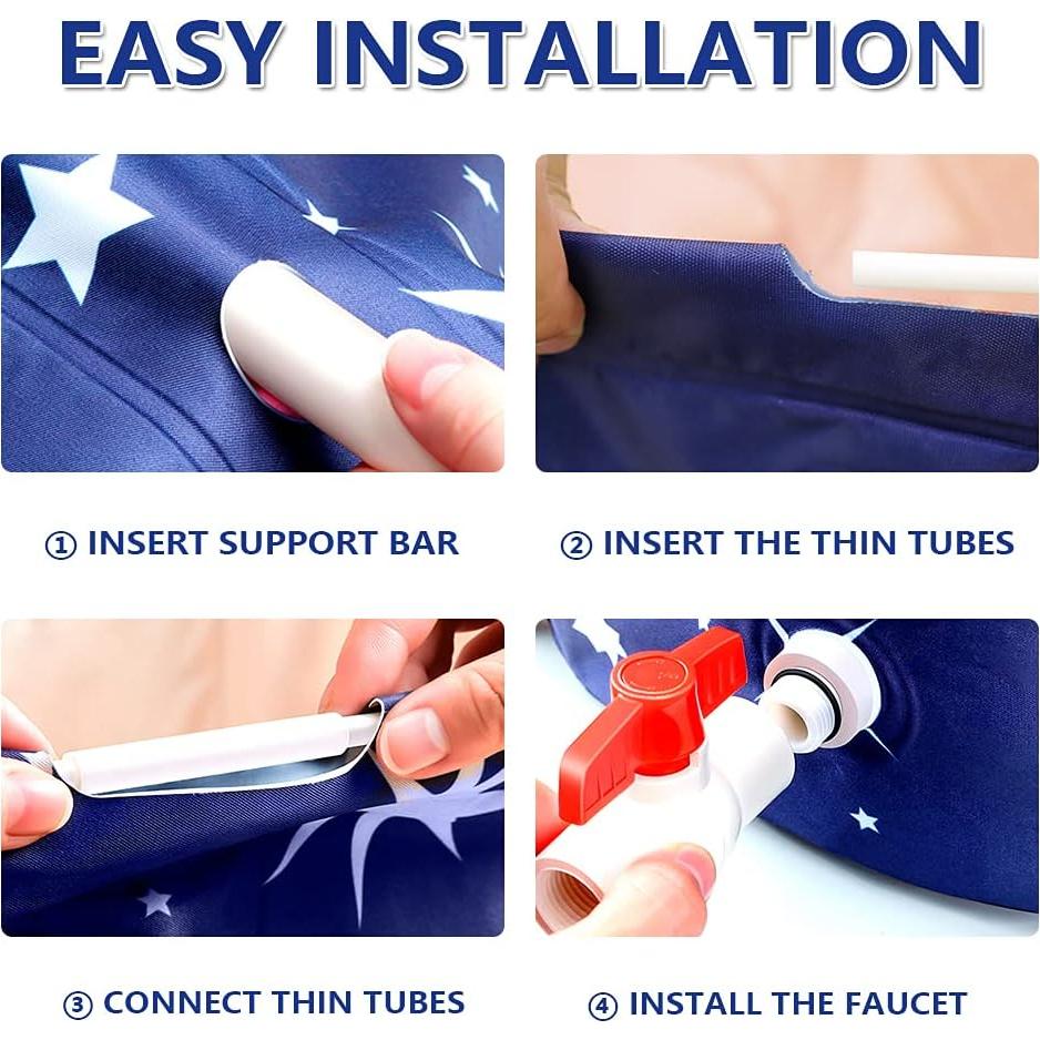 Bañera Plegable Portátil BESTHLS 70 cm Ecológica Azul