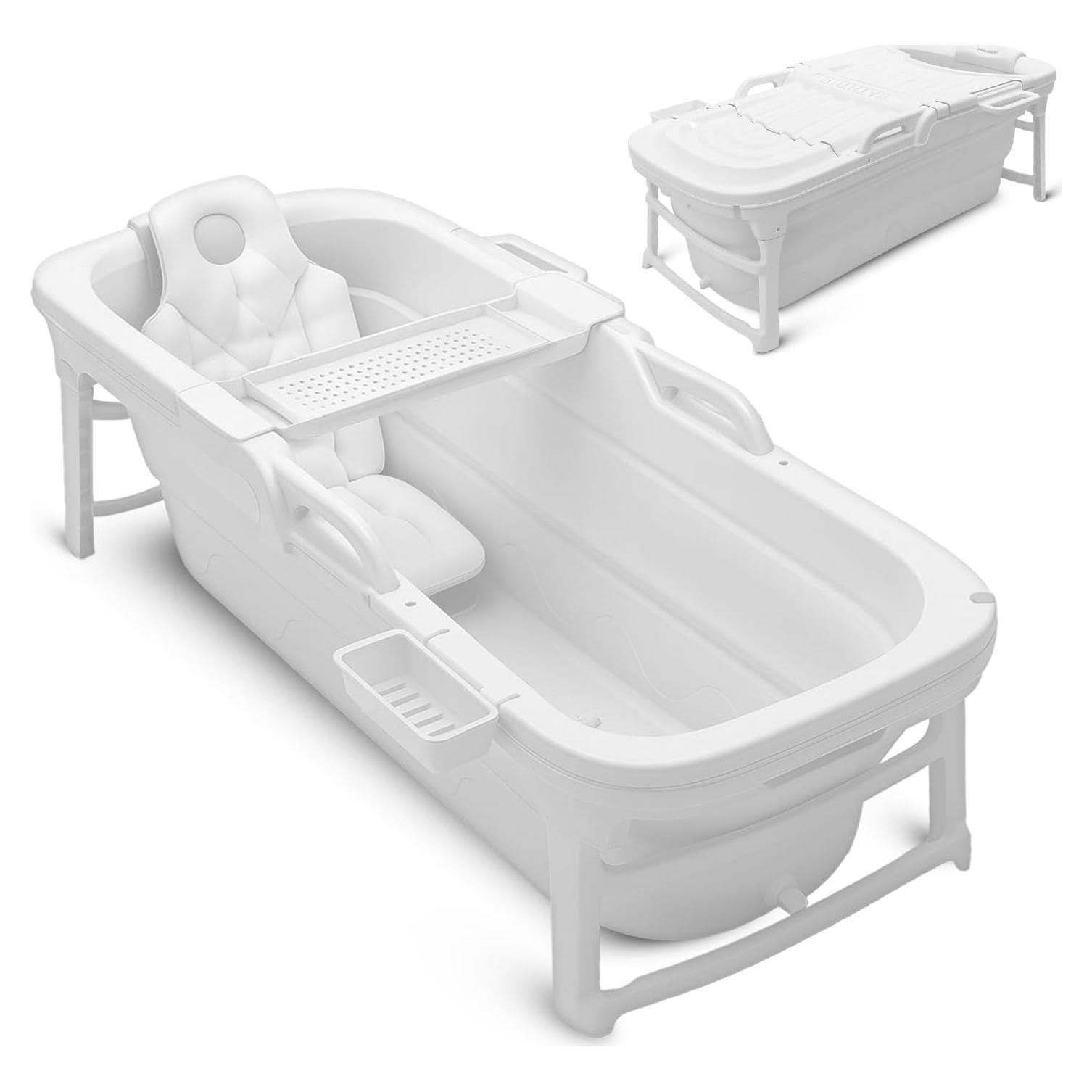 Bañera Portátil SereneLife 150 cm Plegable para Spa y Hielo