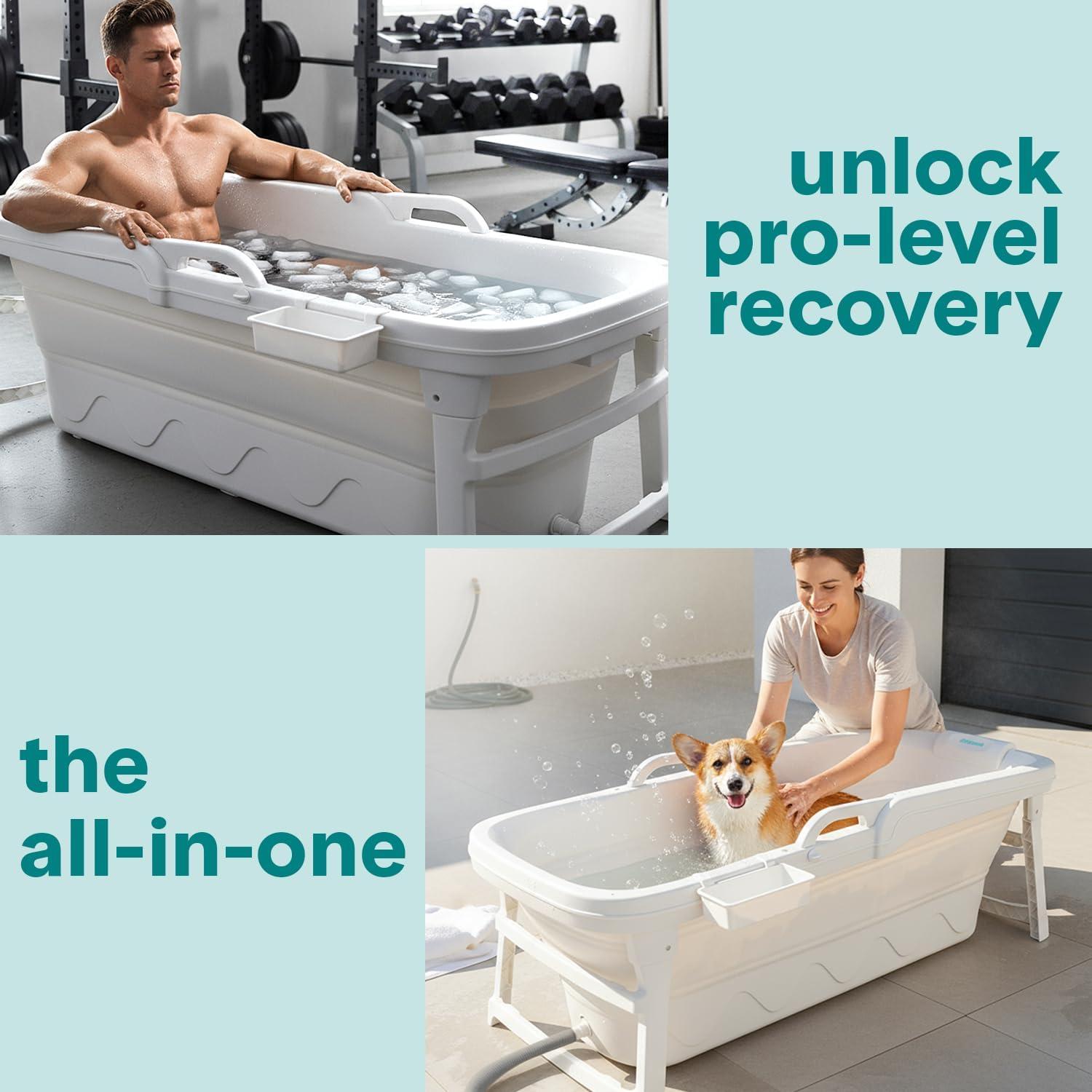 Bañera Portátil SereneLife 150 cm Plegable para Spa y Hielo