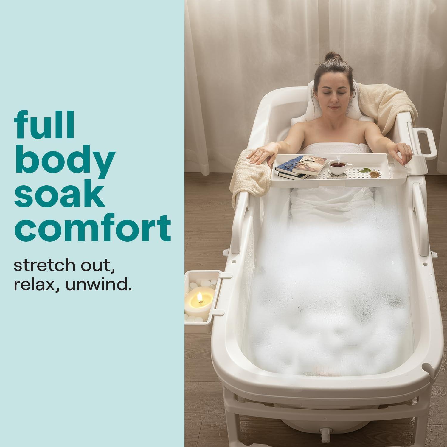 Bañera Portátil SereneLife 150 cm Plegable para Spa y Hielo