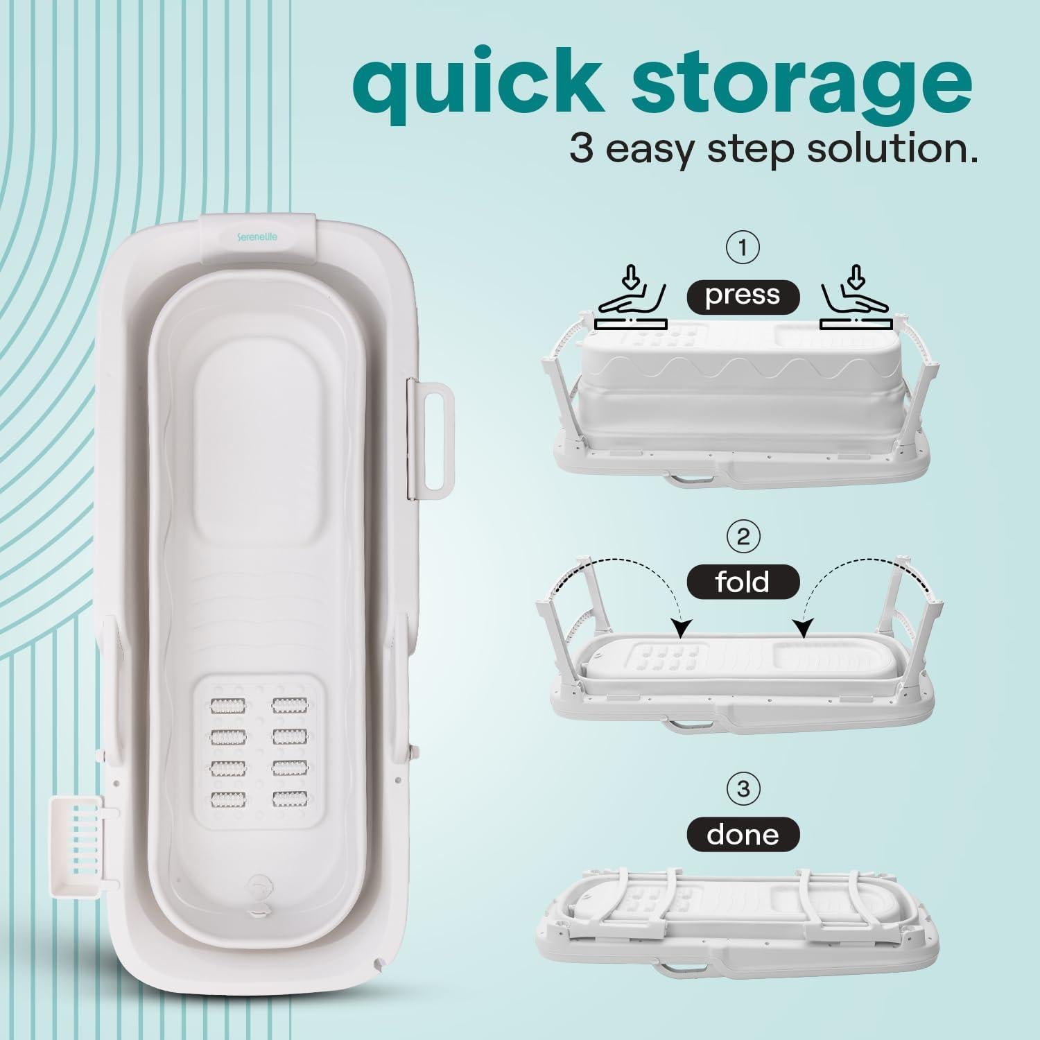 Bañera Portátil SereneLife 150 cm Plegable para Spa y Hielo